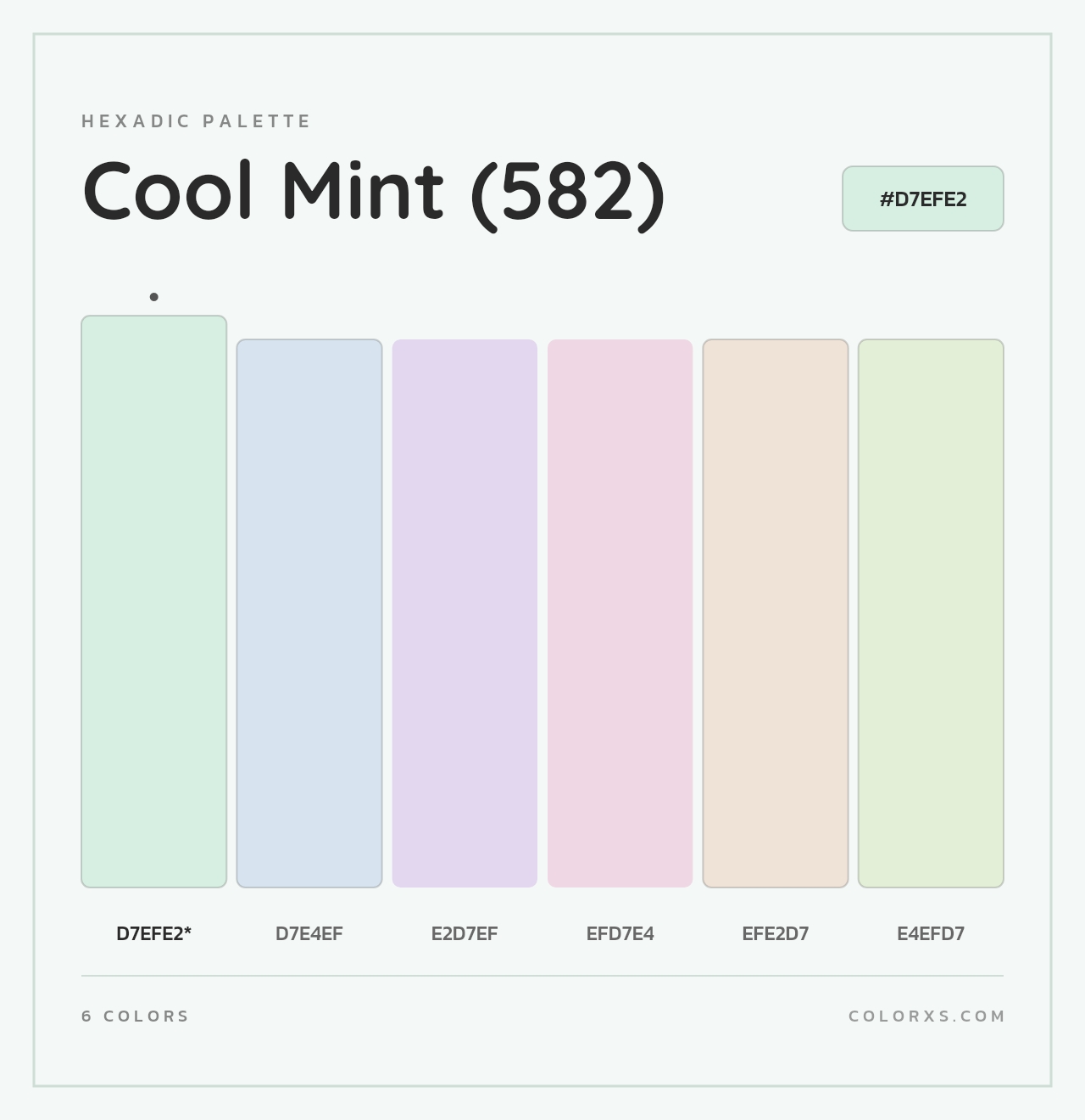 Cool Mint (582) - Hexadic Color Palette