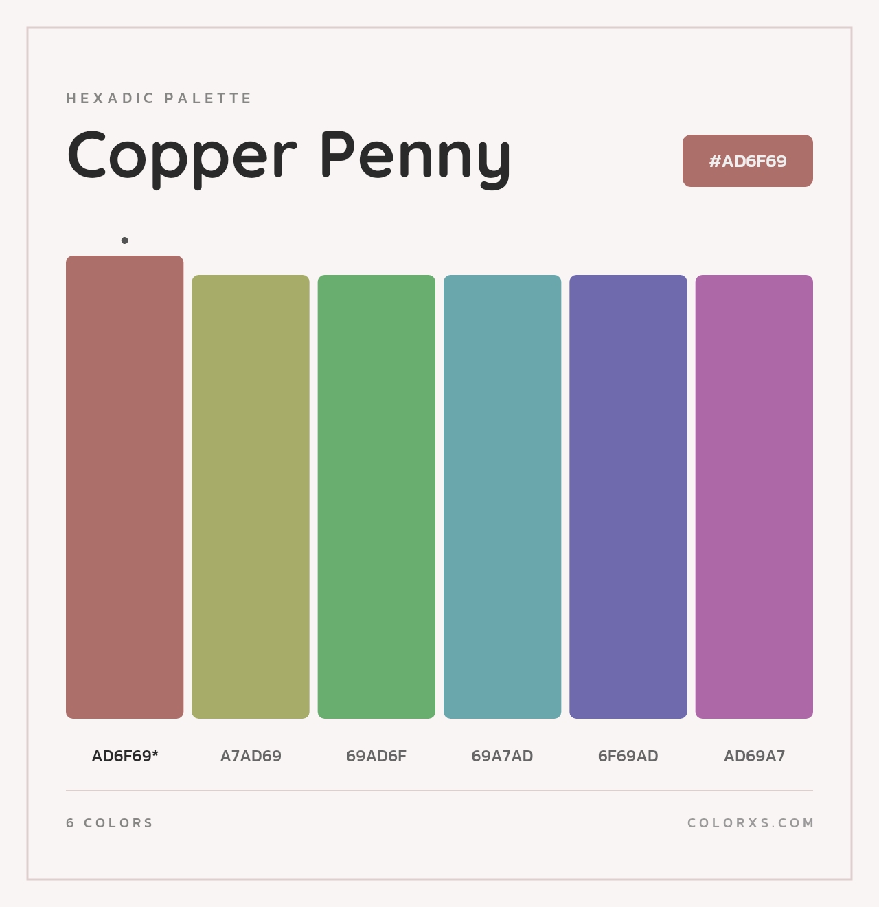 Copper Penny - Hexadic Color Palette