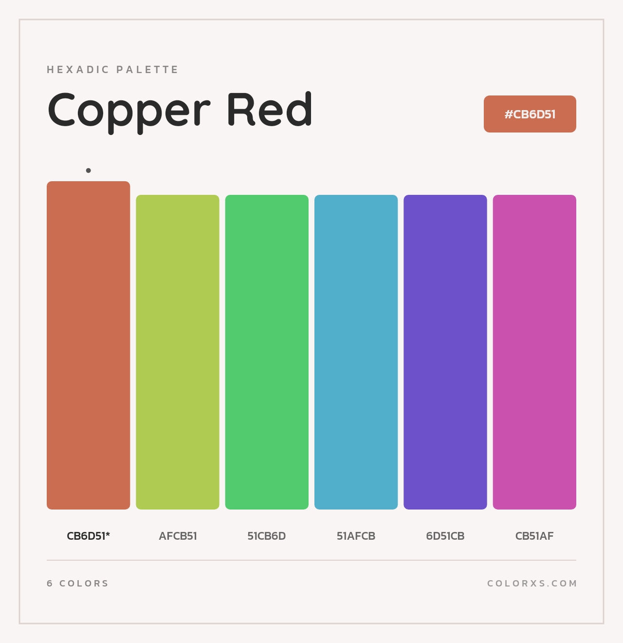 Copper Red - Hexadic Color Palette