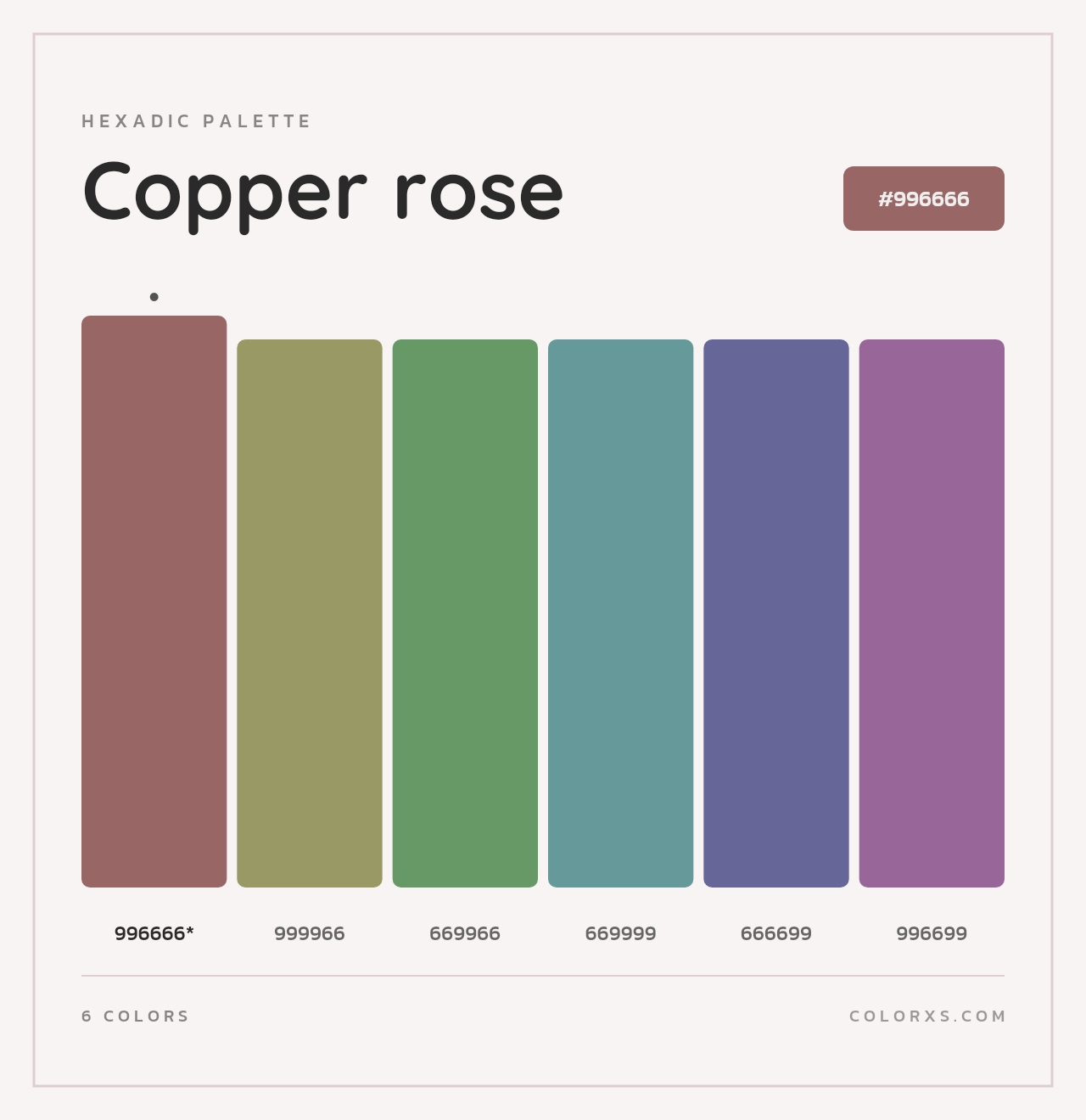 Copper rose - Hexadic Color Palette