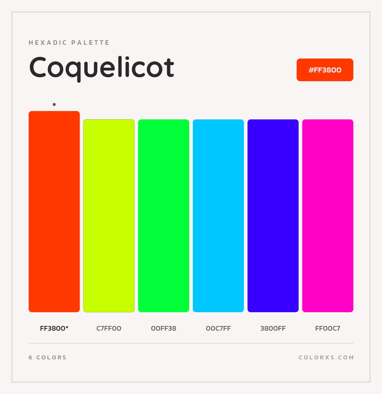 Coquelicot - Hexadic Color Palette