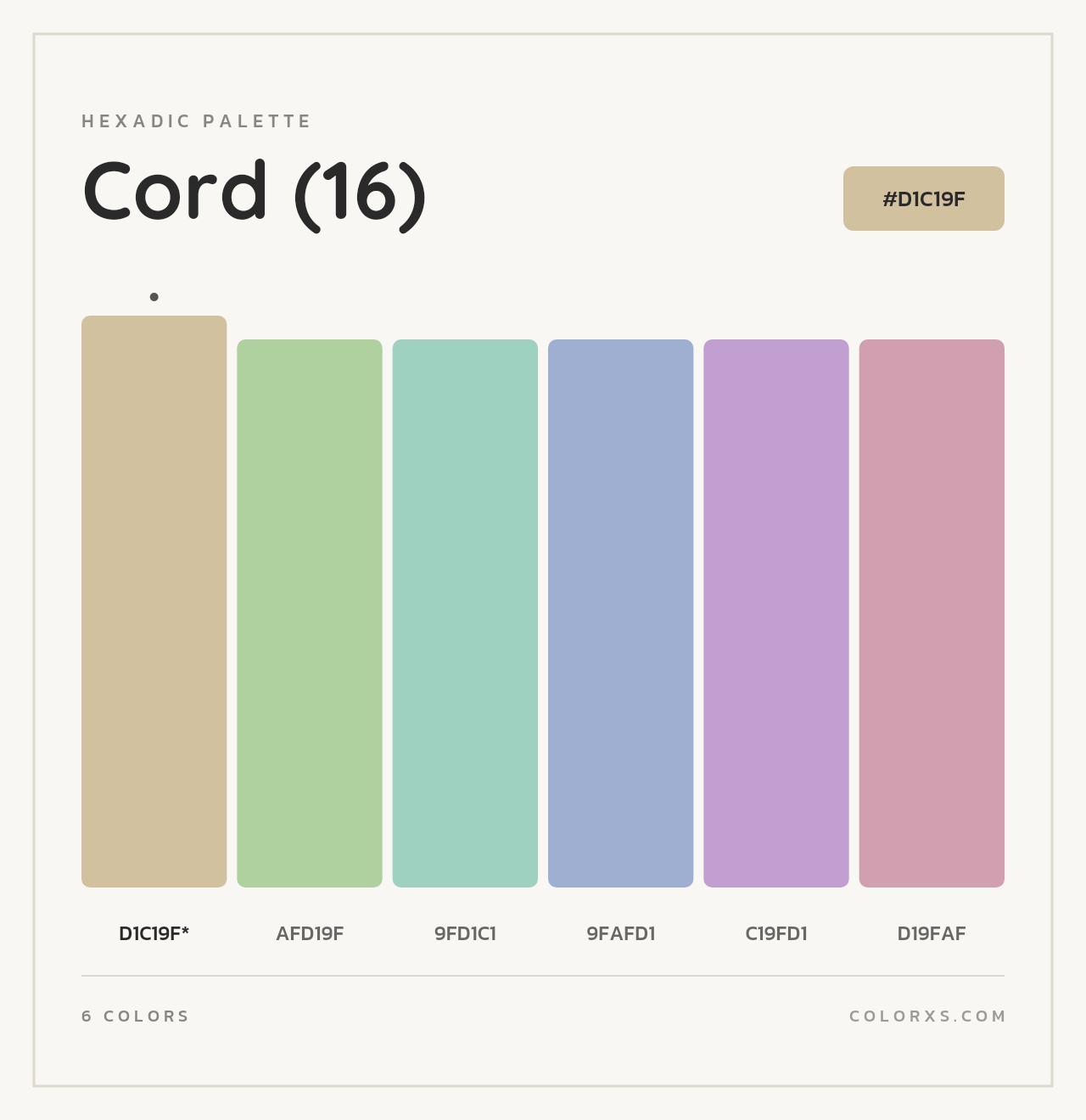 Cord (16) - Hexadic Color Palette