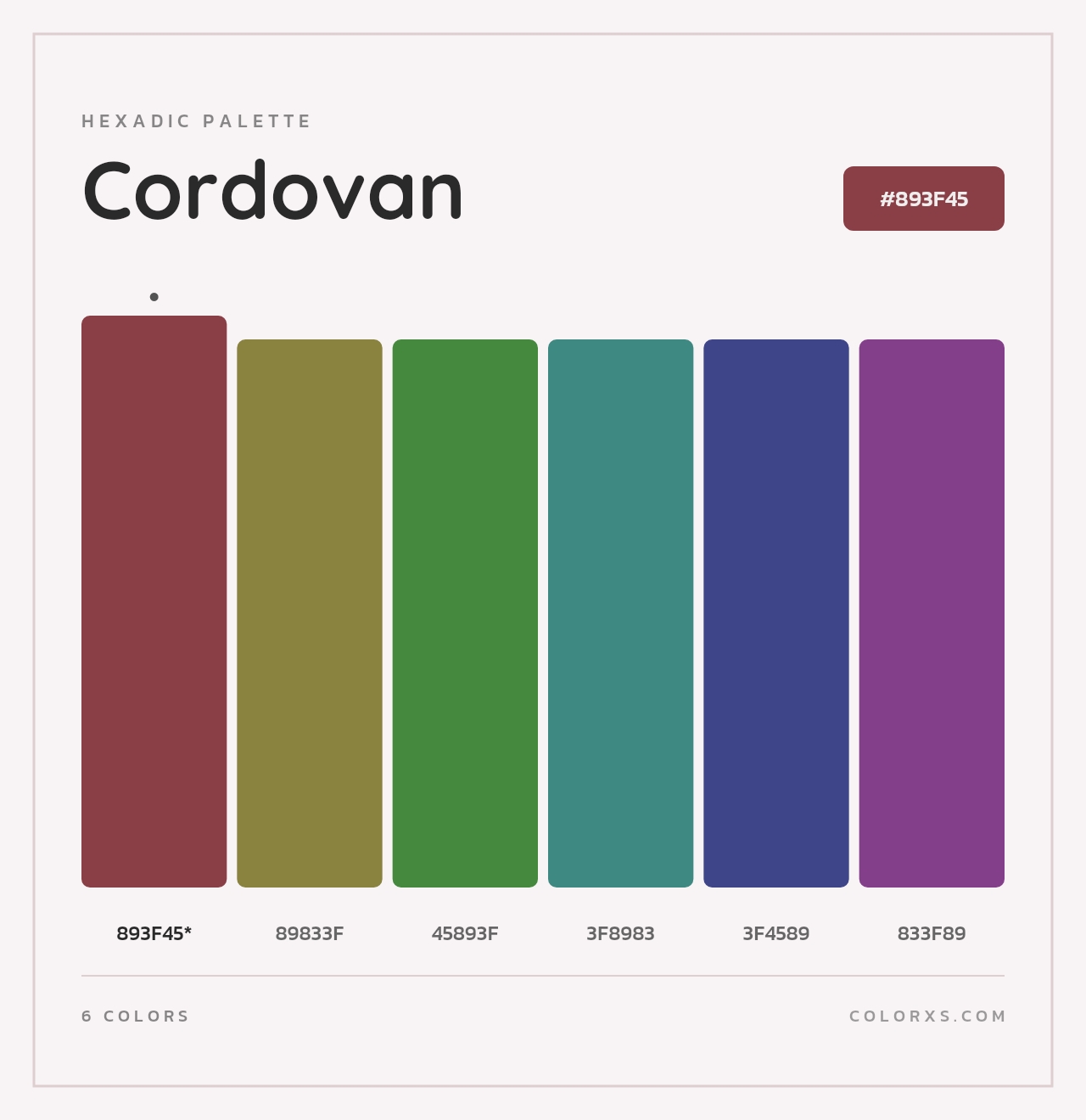Cordovan - Hexadic Color Palette