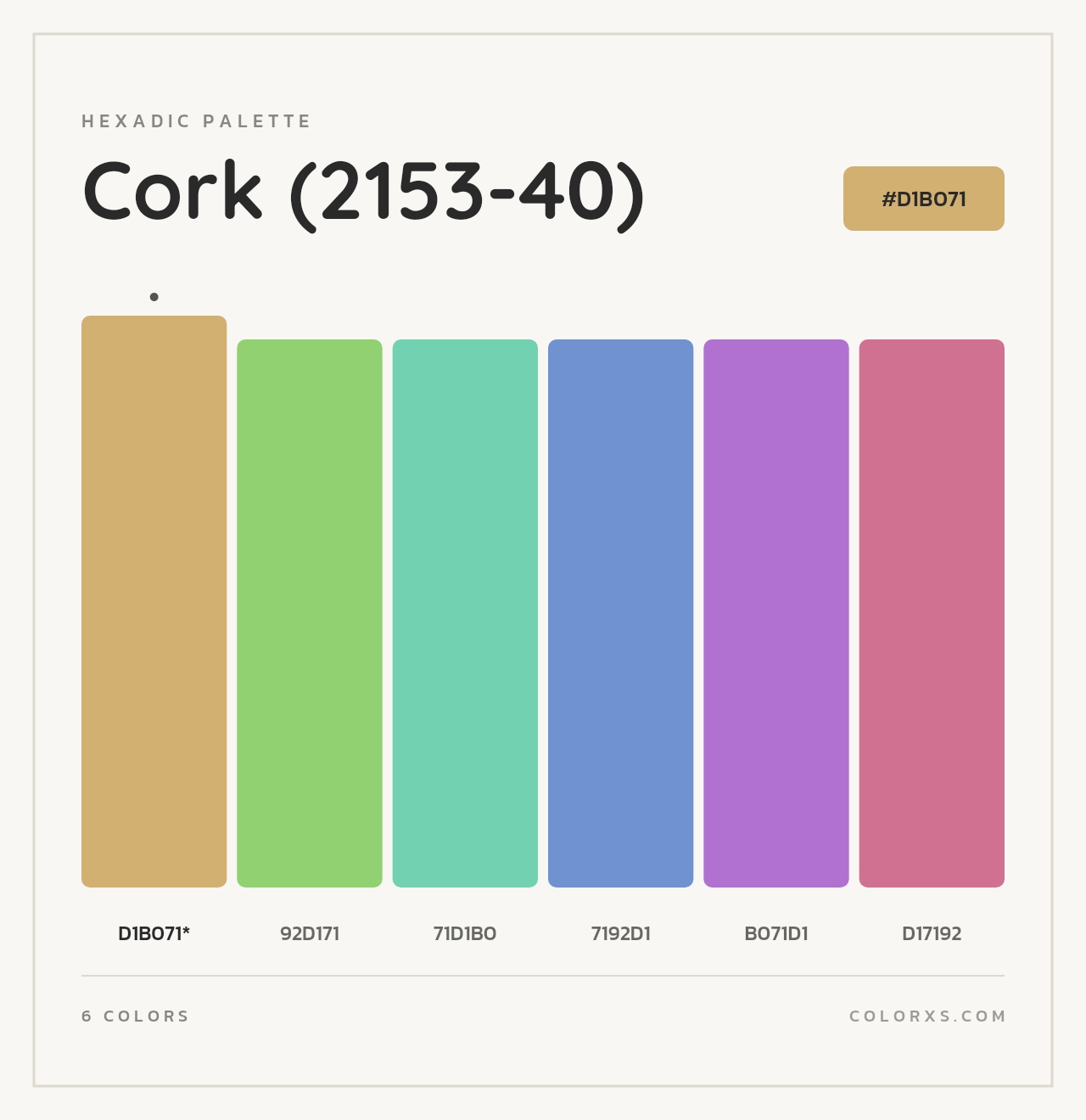 Cork (2153-40) - Hexadic Color Palette