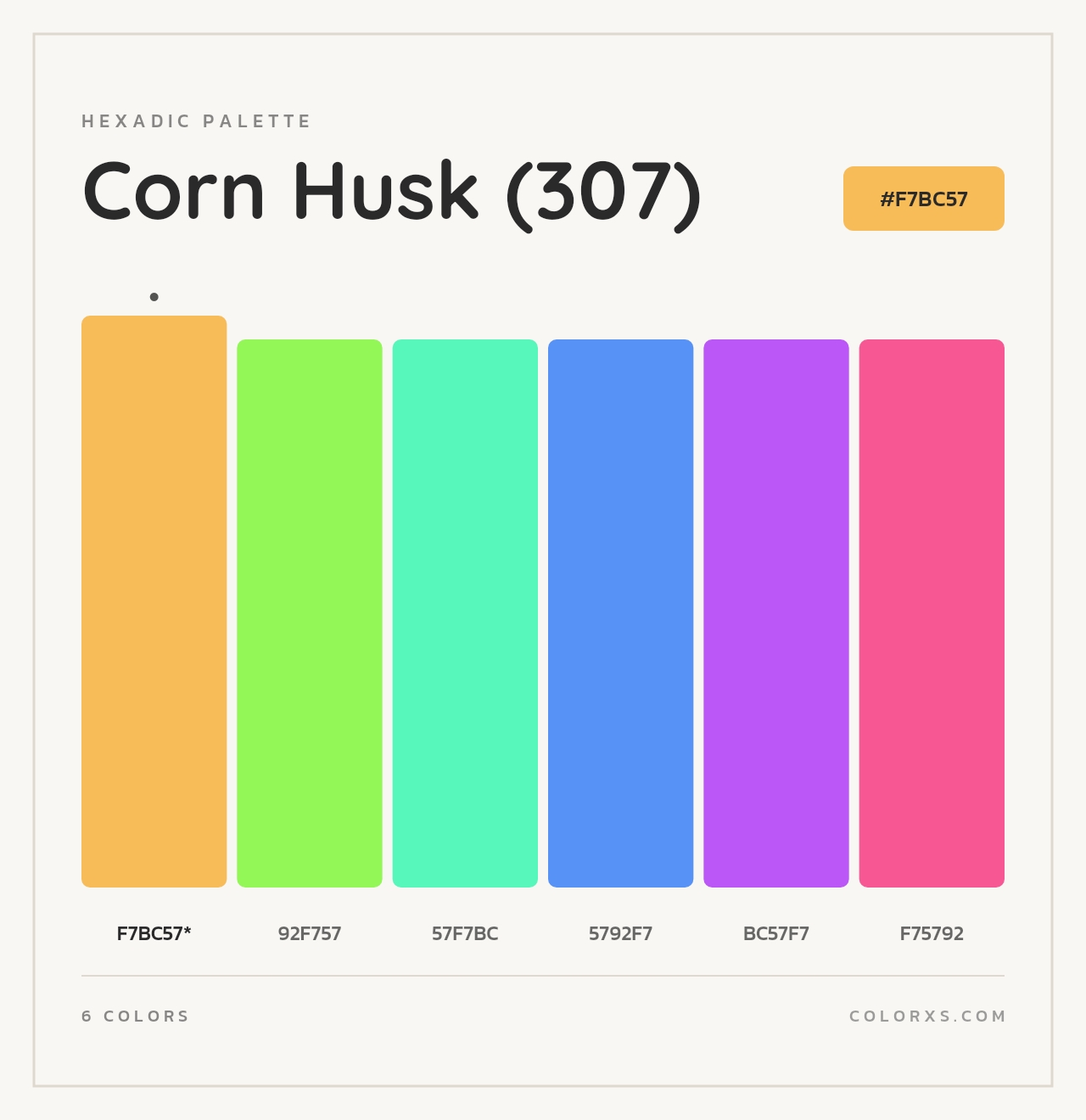 Corn Husk (307) - Hexadic Color Palette
