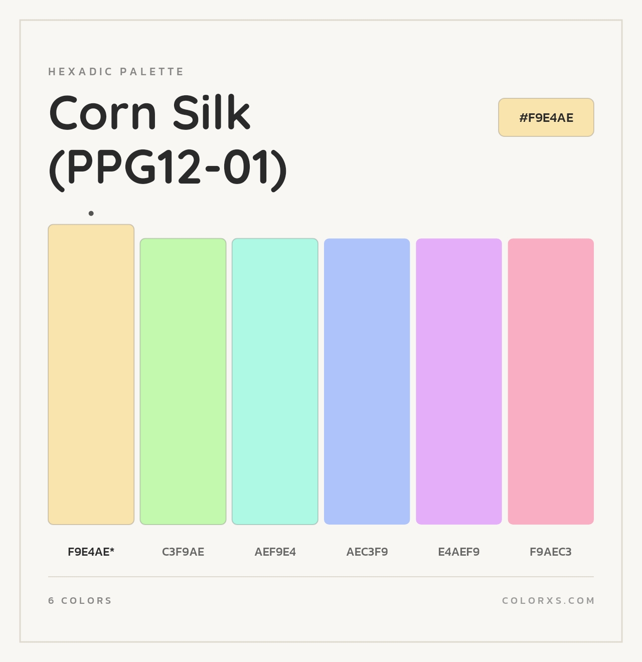 Corn Silk (PPG12-01) - Hexadic Color Palette