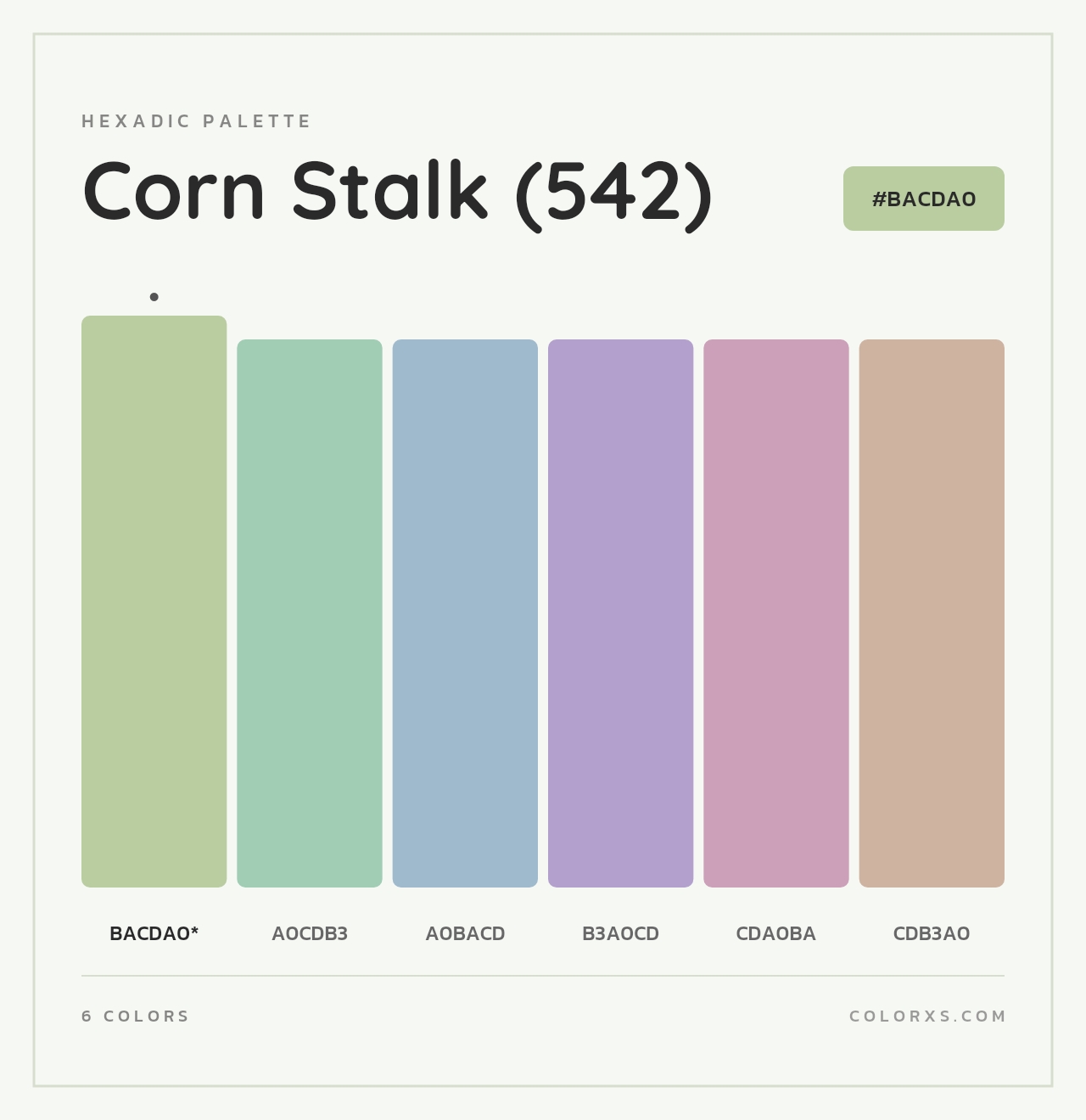 Corn Stalk (542) - Hexadic Color Palette