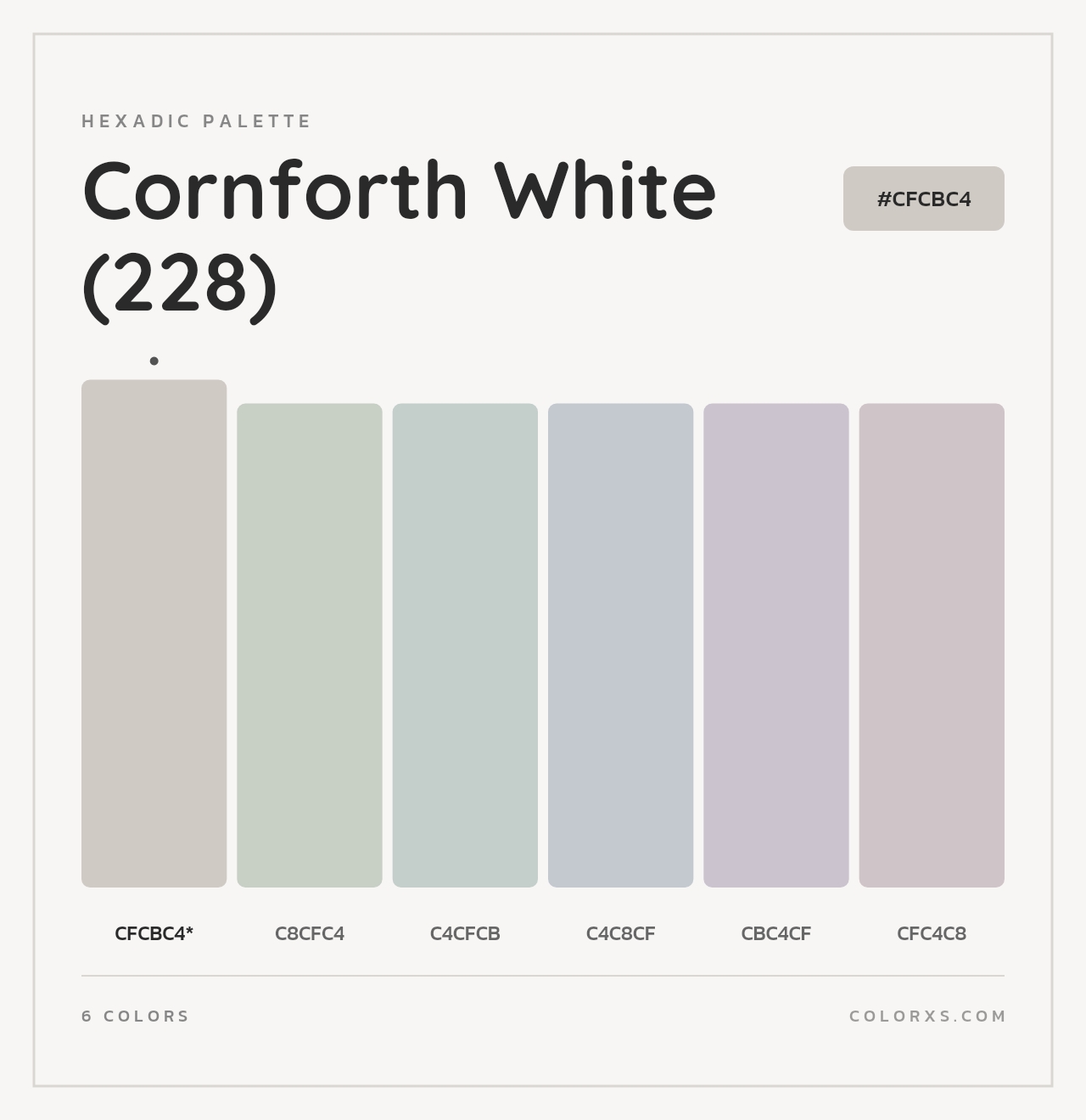 Cornforth White (228) - Hexadic Color Palette