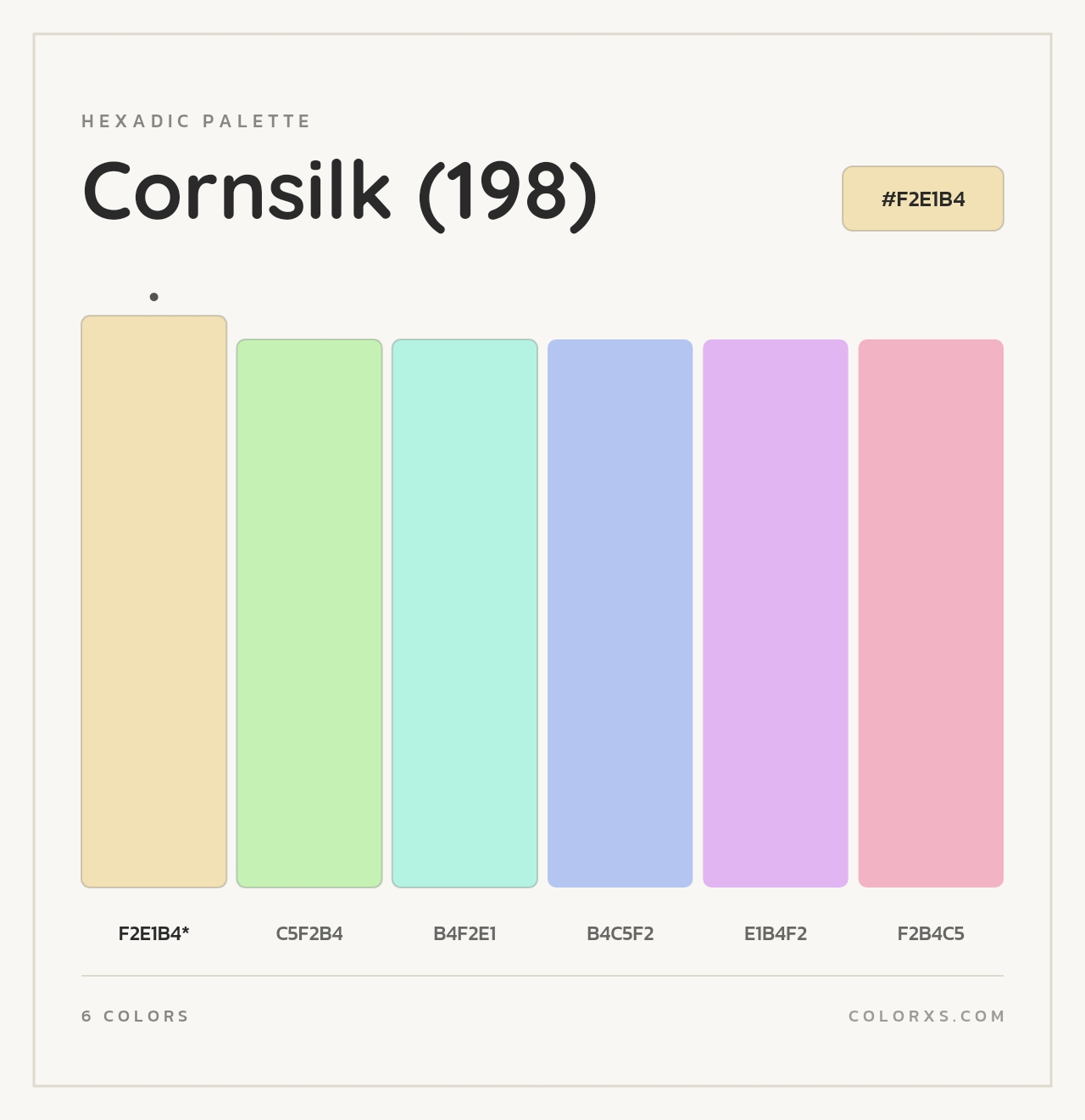 Cornsilk (198) - Hexadic Color Palette