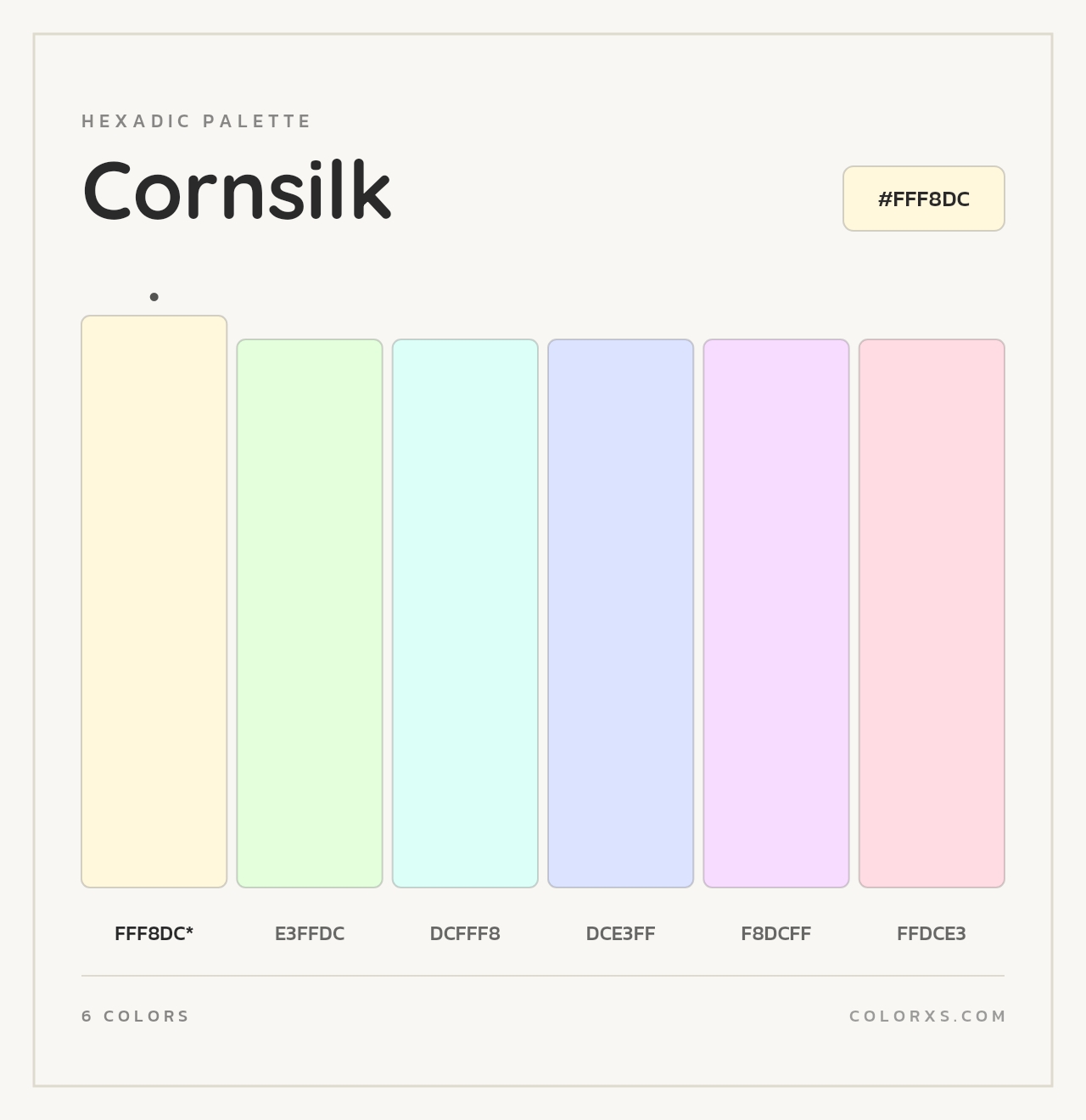 Cornsilk - Hexadic Color Palette