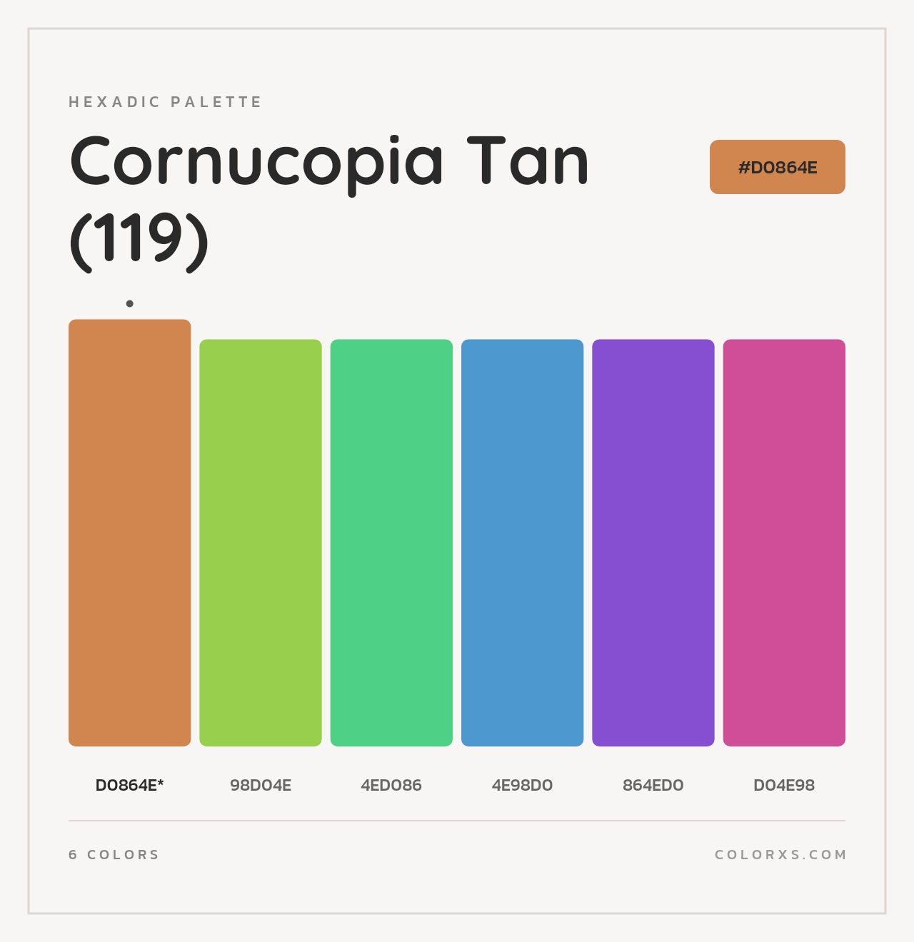Cornucopia Tan (119) - Hexadic Color Palette