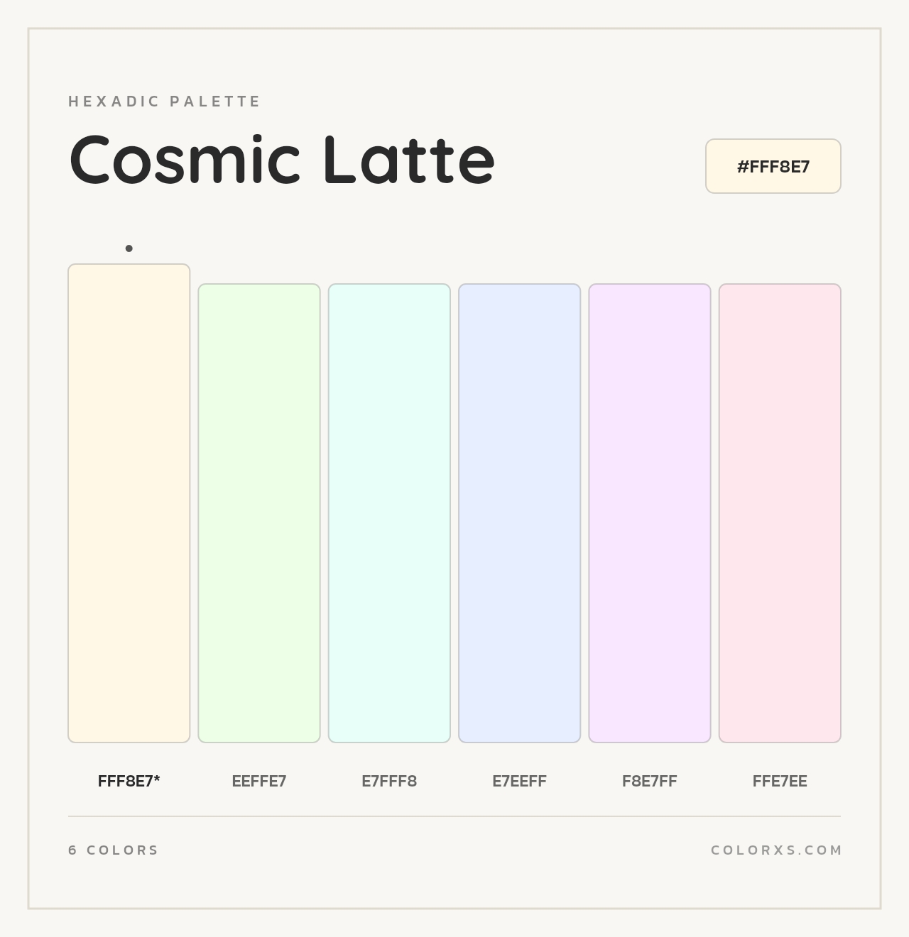 Cosmic Latte - Hexadic Color Palette