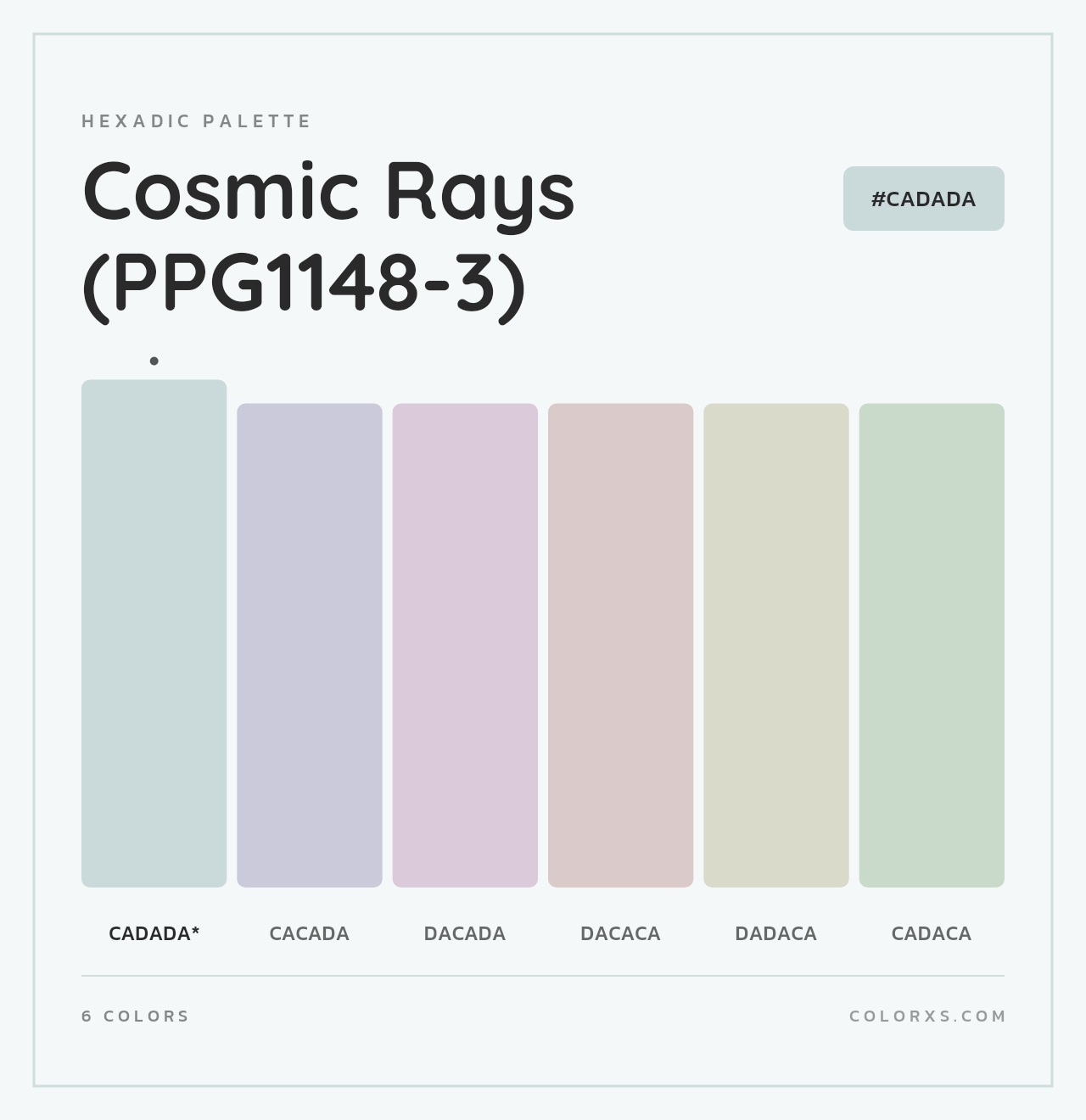 Cosmic Rays (PPG1148-3) - Hexadic Color Palette