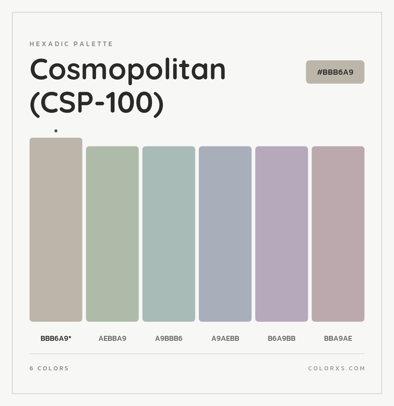 Cosmopolitan (CSP-100) - Hexadic Color Palette