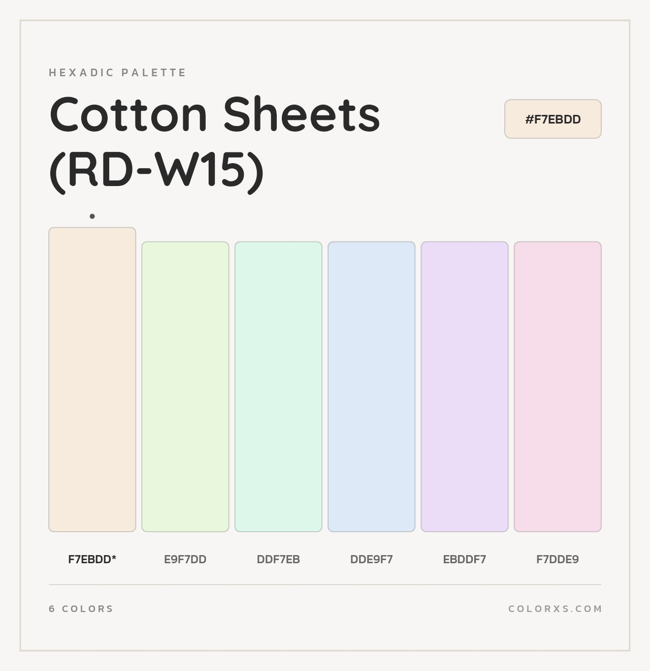 Cotton Sheets (RD-W15) - Hexadic Color Palette