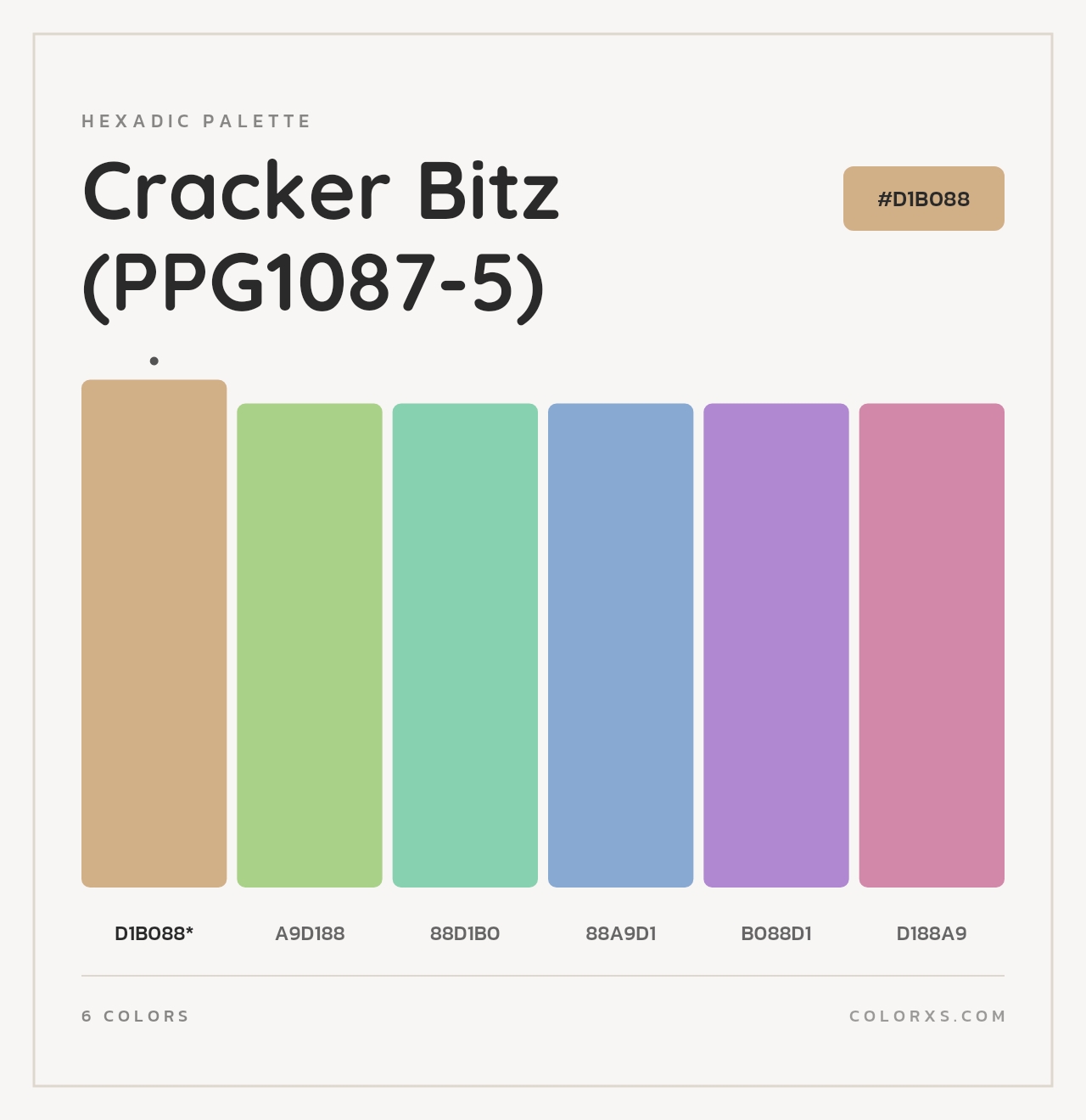 Cracker Bitz (PPG1087-5) - Hexadic Color Palette