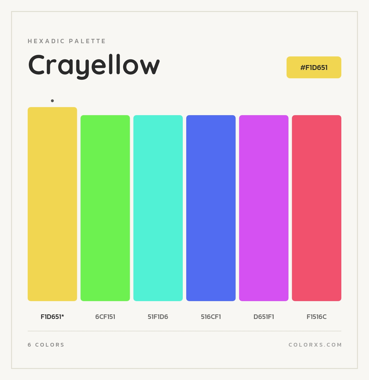 Crayellow - Hexadic Color Palette