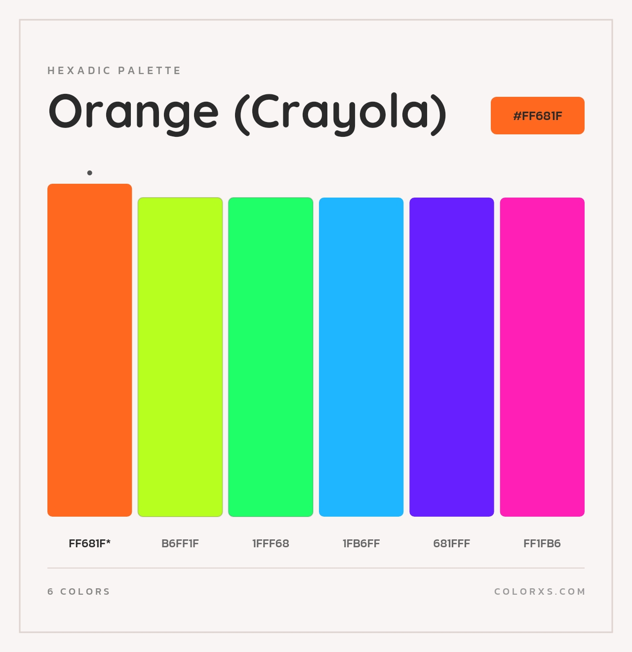 Orange (Crayola) - Hexadic Color Palette