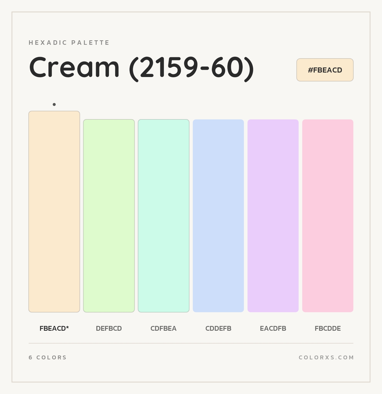 Cream (2159-60) - Hexadic Color Palette