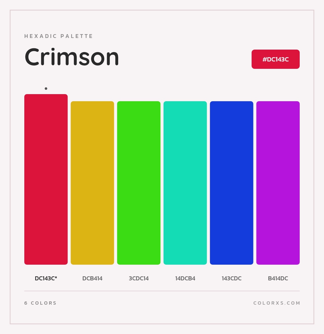 Crimson - Hexadic Color Palette