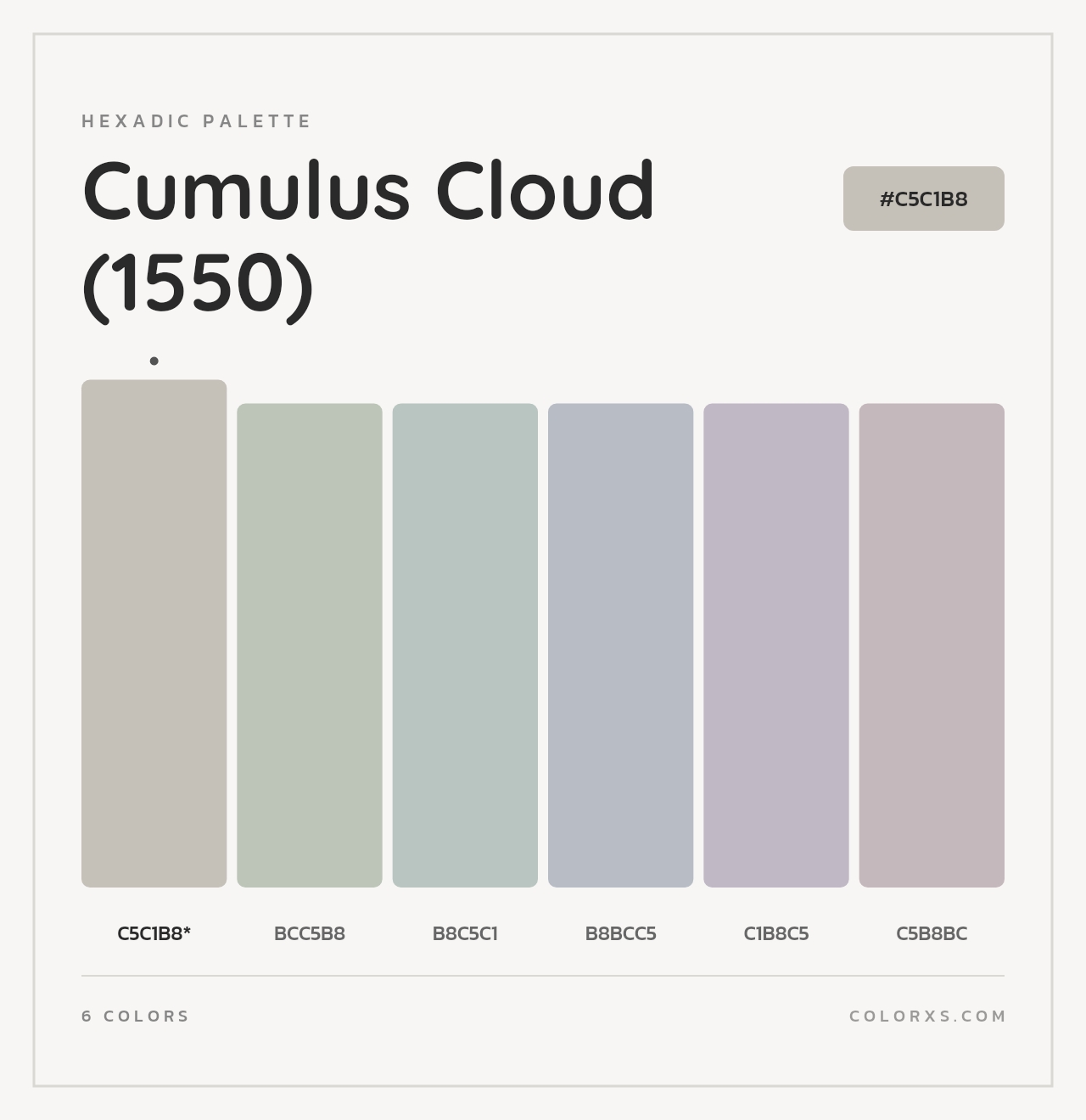 Cumulus Cloud (1550) - Hexadic Color Palette