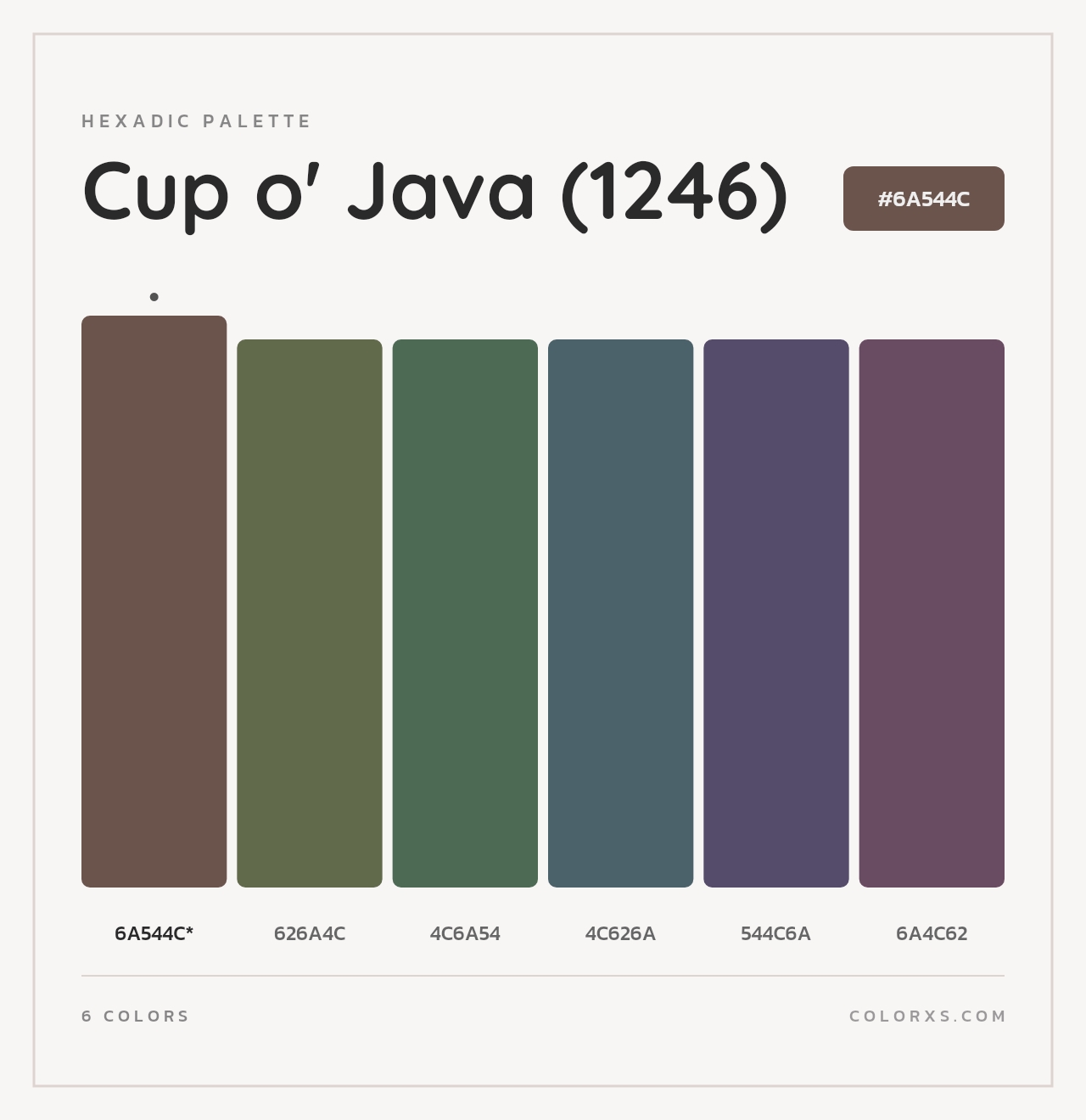 Cup o' Java (1246) - Hexadic Color Palette