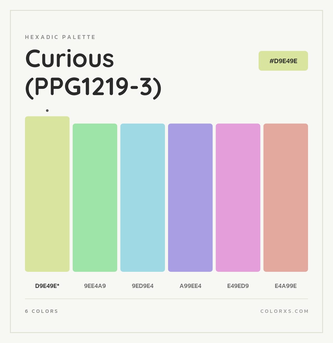 Curious (PPG1219-3) - Hexadic Color Palette