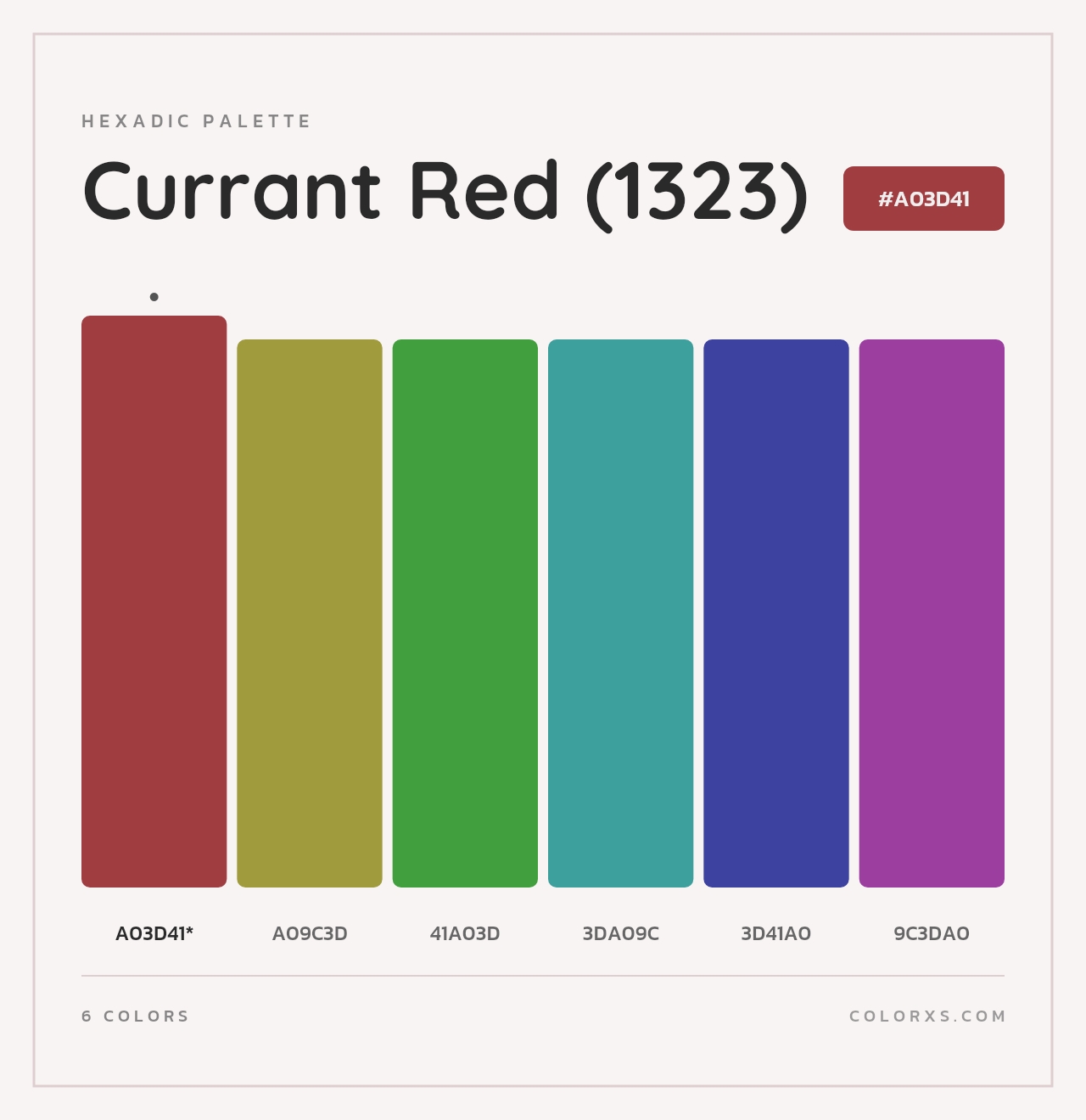 Currant Red (1323) - Hexadic Color Palette