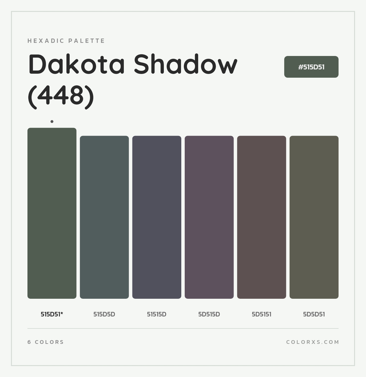 Dakota Shadow (448) - Hexadic Color Palette