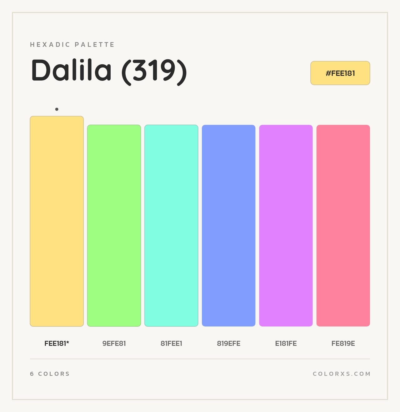 Dalila (319) - Hexadic Color Palette