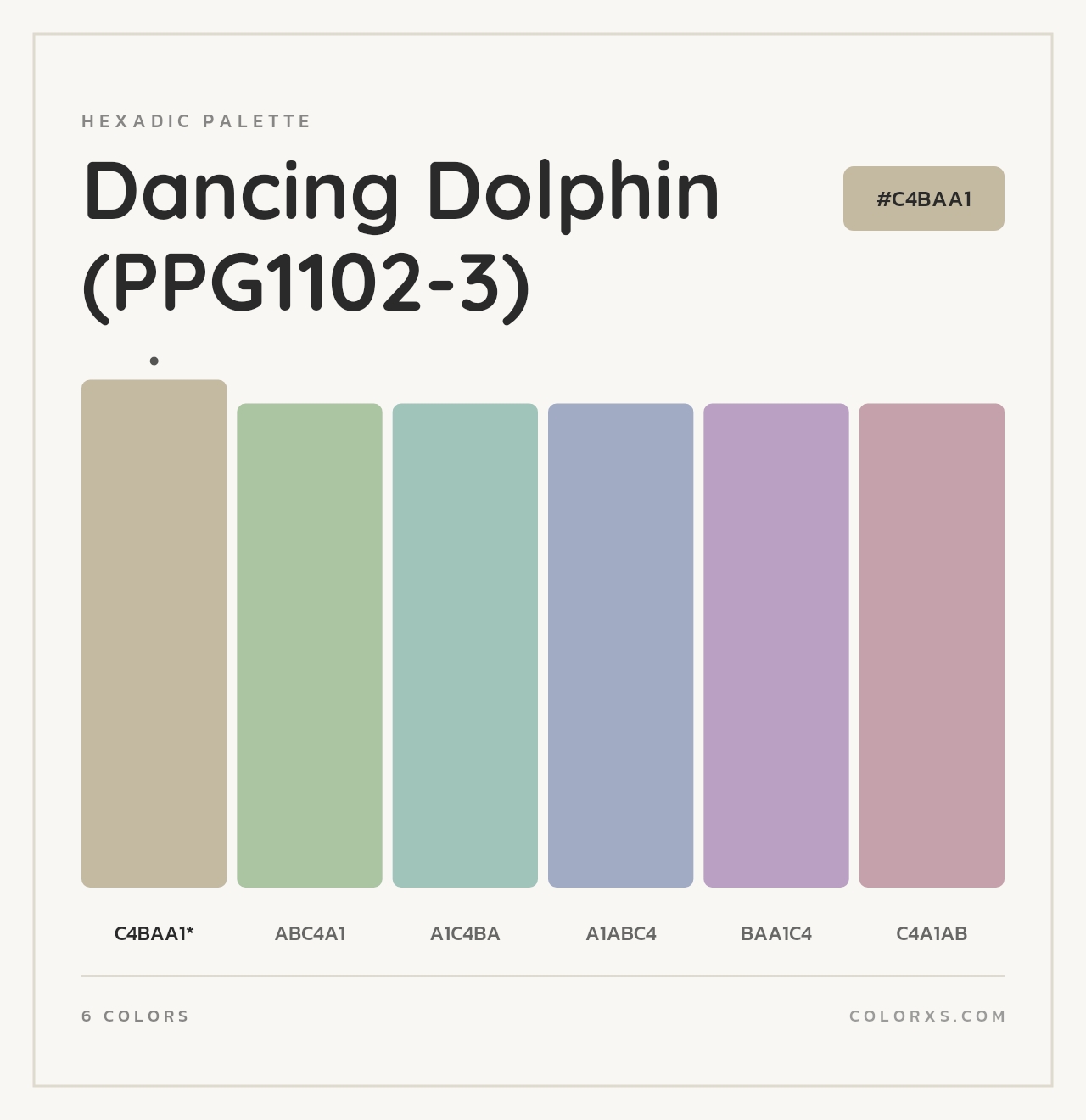 Dancing Dolphin (PPG1102-3) - Hexadic Color Palette