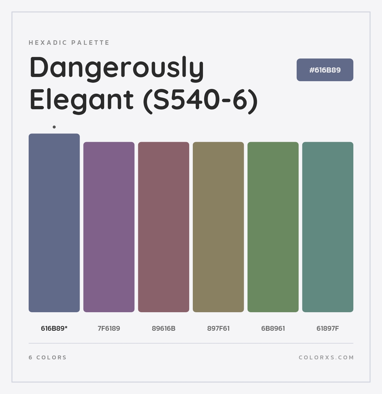 Dangerously Elegant (S540-6) - Hexadic Color Palette