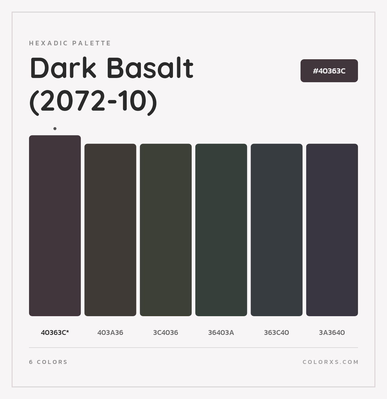 Dark Basalt (2072-10) - Hexadic Color Palette