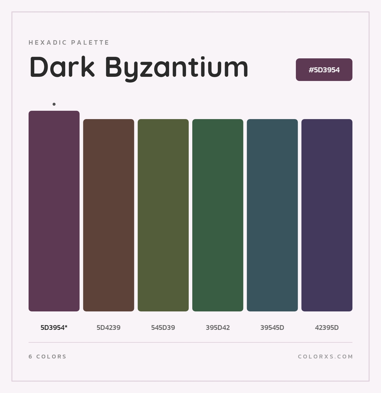 Dark Byzantium - Hexadic Color Palette