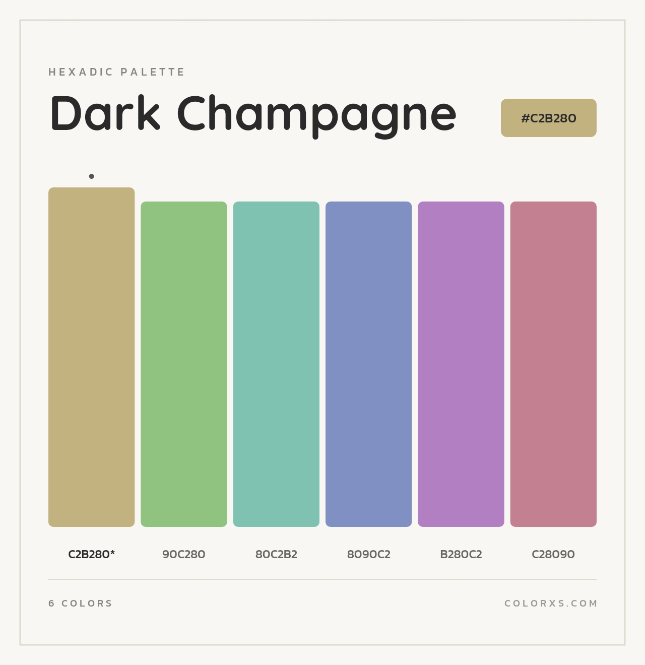 Dark Champagne - Hexadic Color Palette