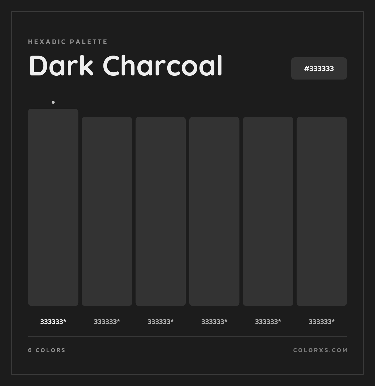 Dark Charcoal - Hexadic Color Palette