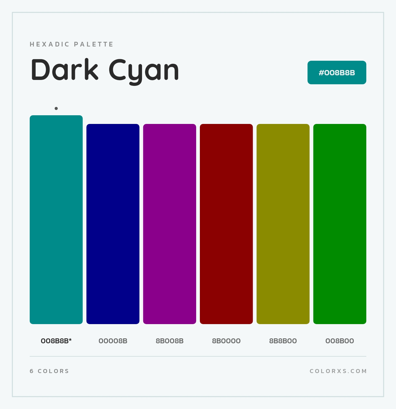 Dark Cyan - Hexadic Color Palette