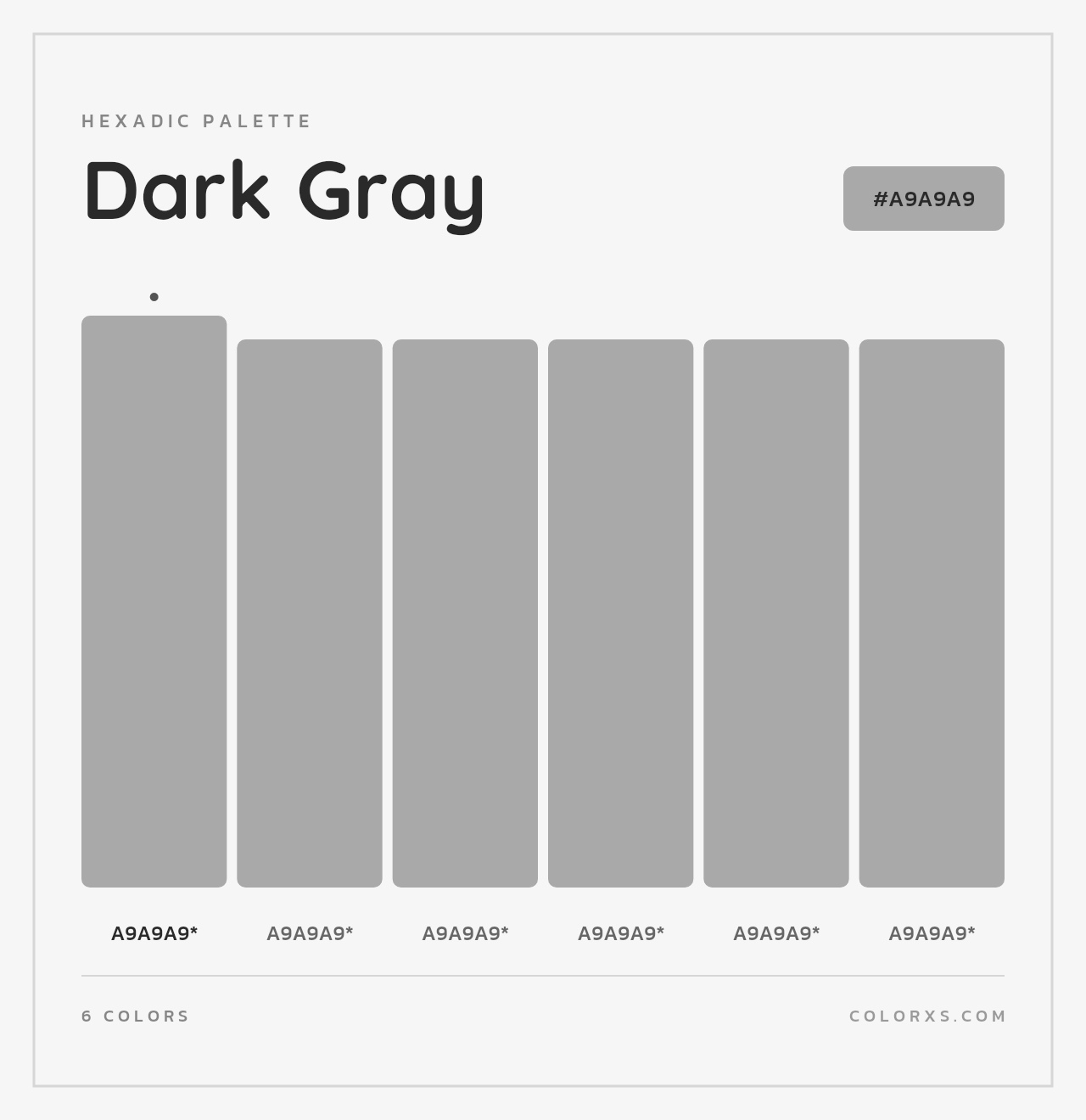 Dark Gray - Hexadic Color Palette