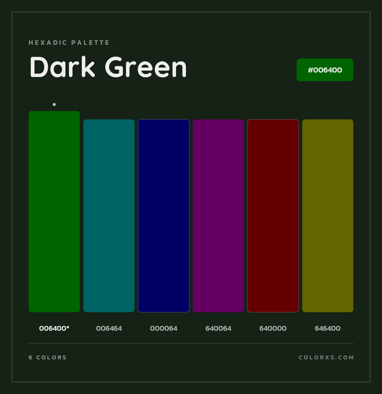 Dark Green - Hexadic Color Palette