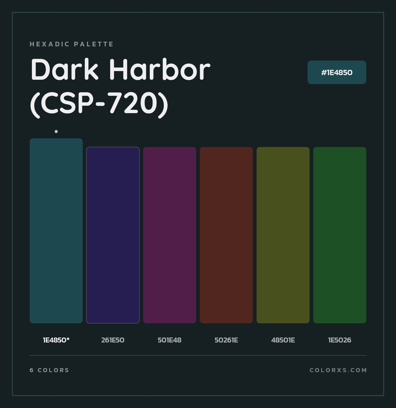 Dark Harbor (CSP-720) - Hexadic Color Palette
