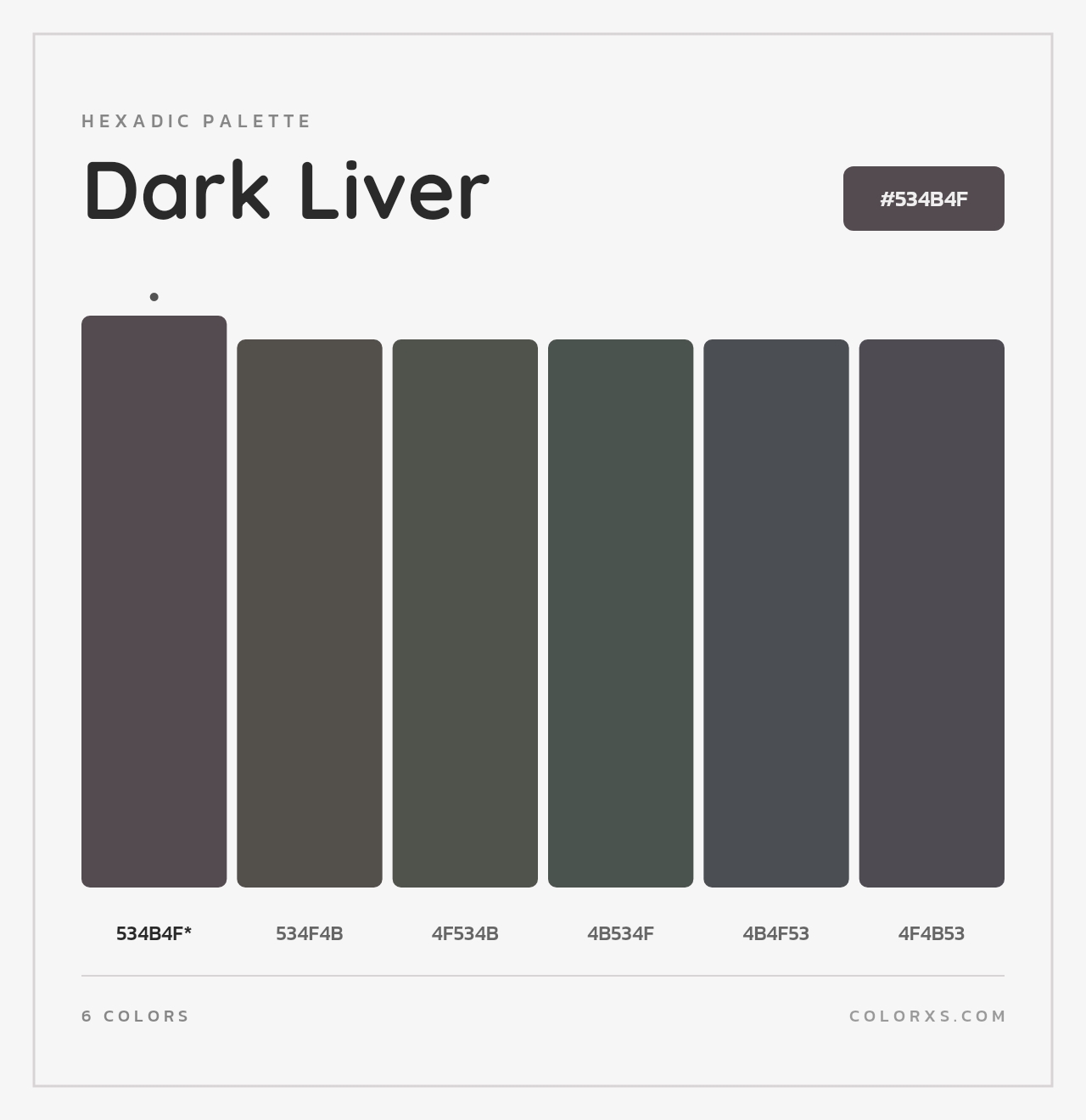 Dark Liver - Hexadic Color Palette
