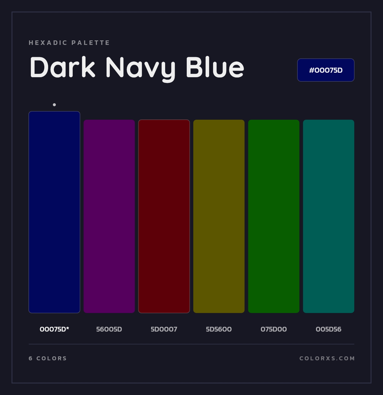 Dark Navy Blue - Hexadic Color Palette