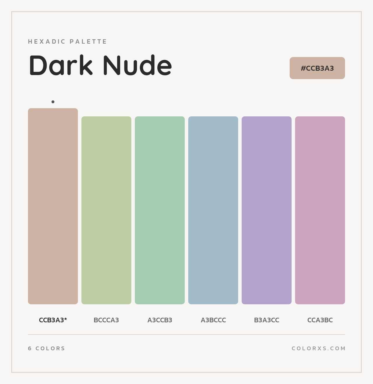 Dark Nude - Hexadic Color Palette