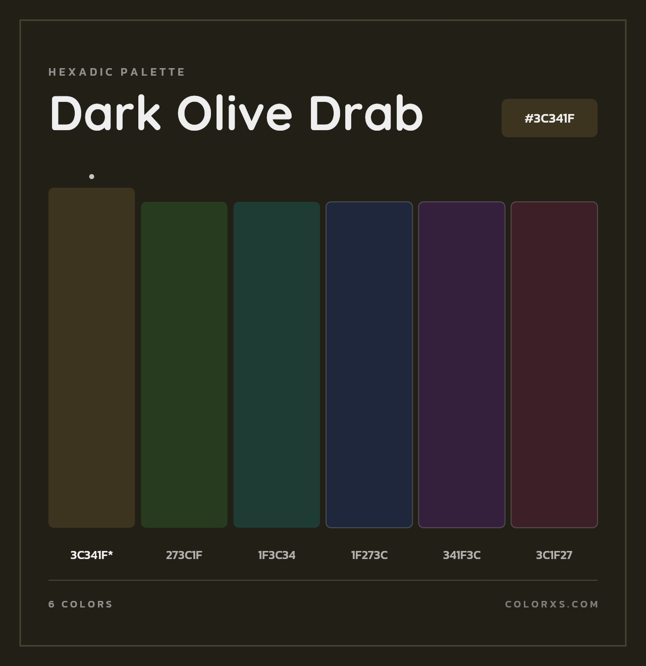 Dark Olive Drab - Hexadic Color Palette