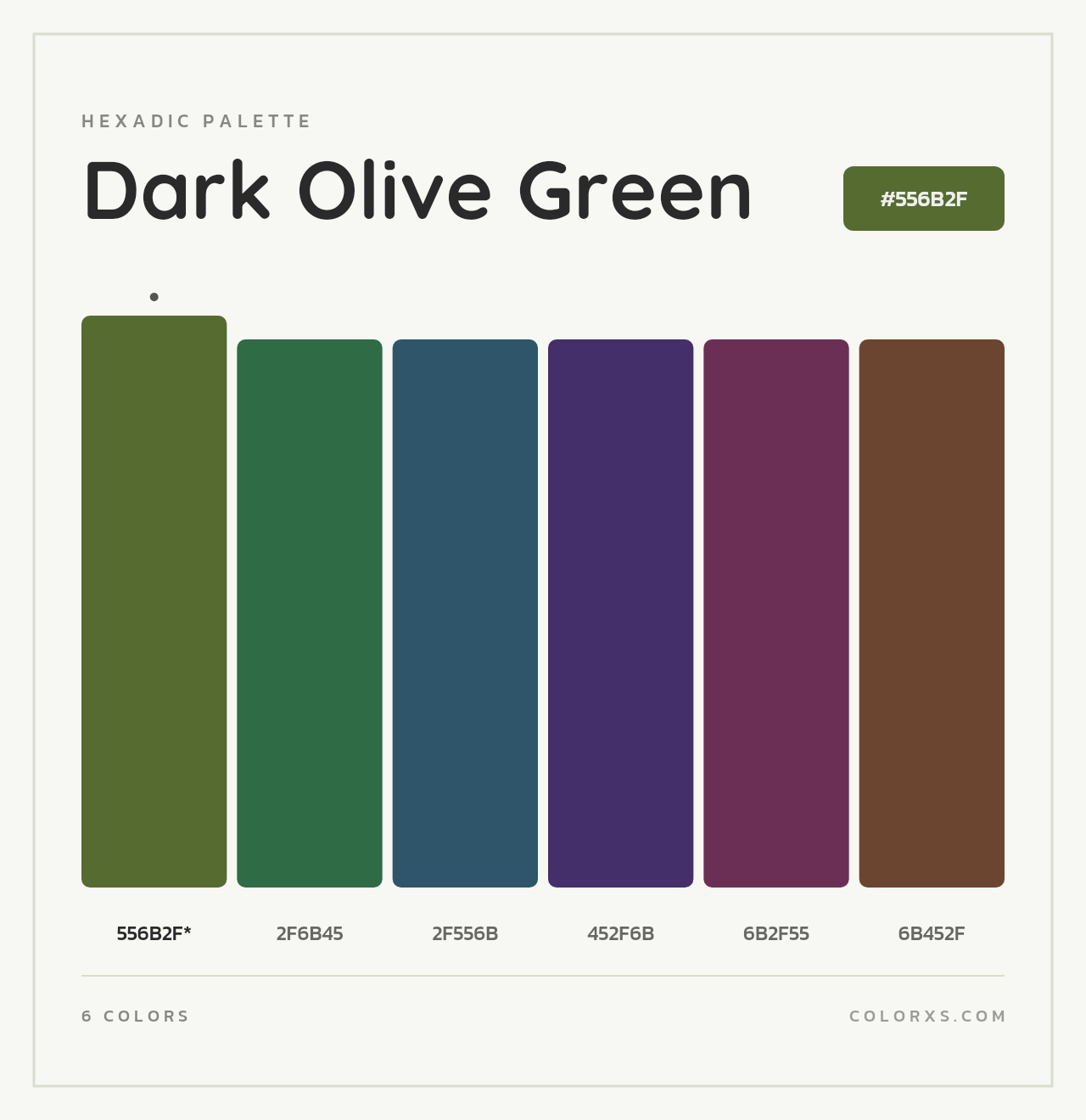 Dark Olive Green - Hexadic Color Palette