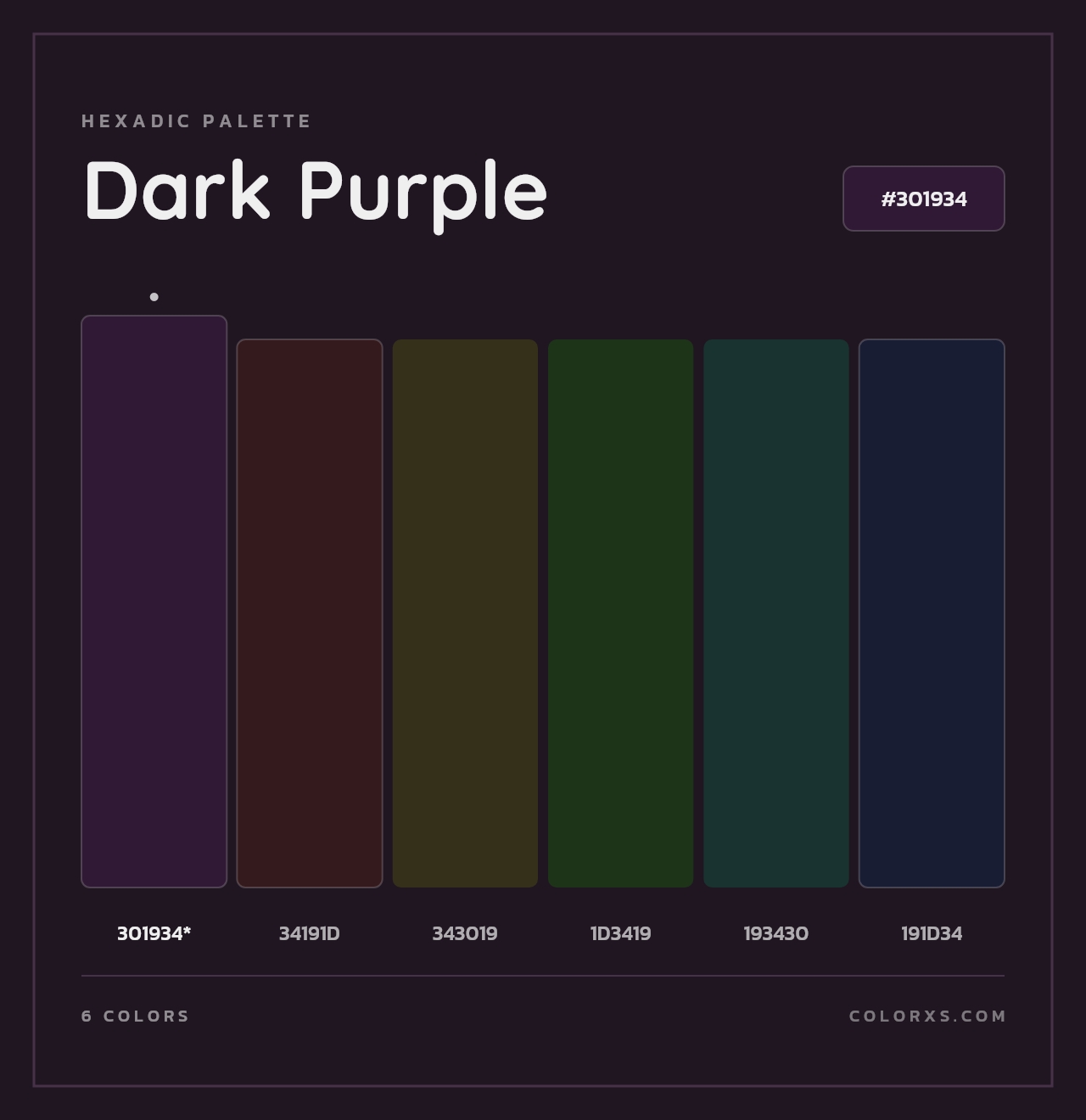 Dark Purple - Hexadic Color Palette