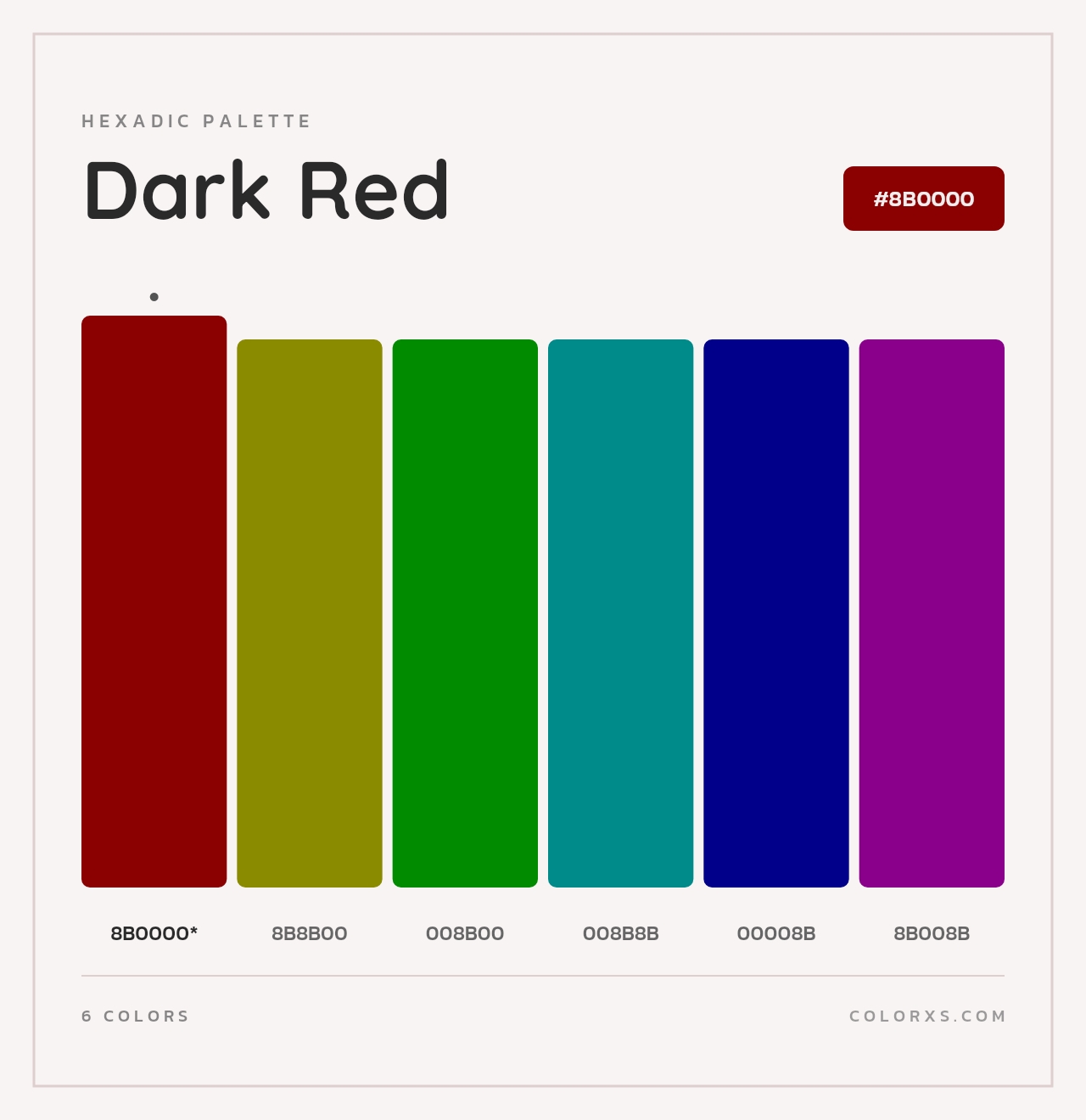 Dark Red - Hexadic Color Palette