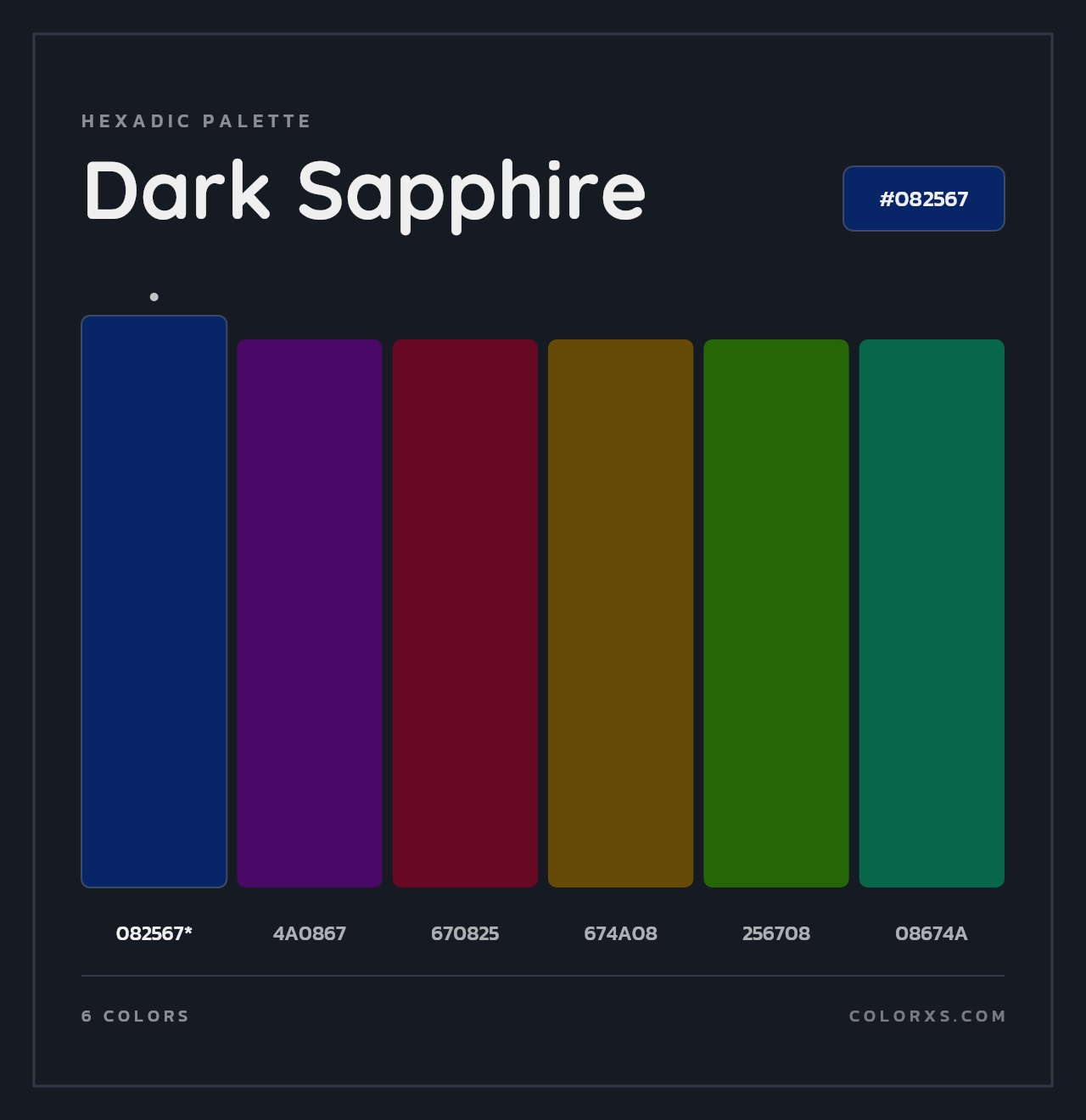 Dark Sapphire - Hexadic Color Palette