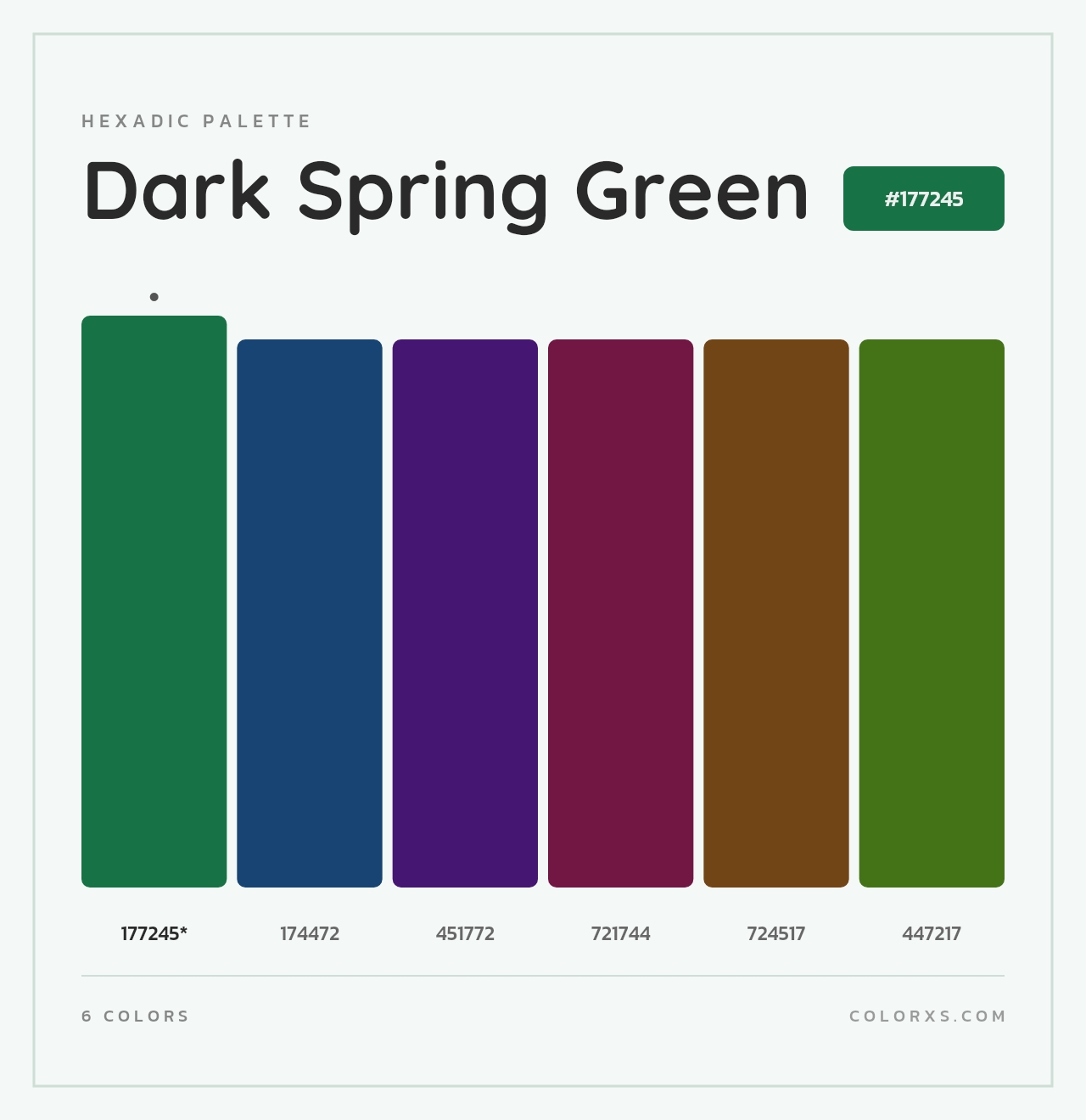 Dark Spring Green - Hexadic Color Palette