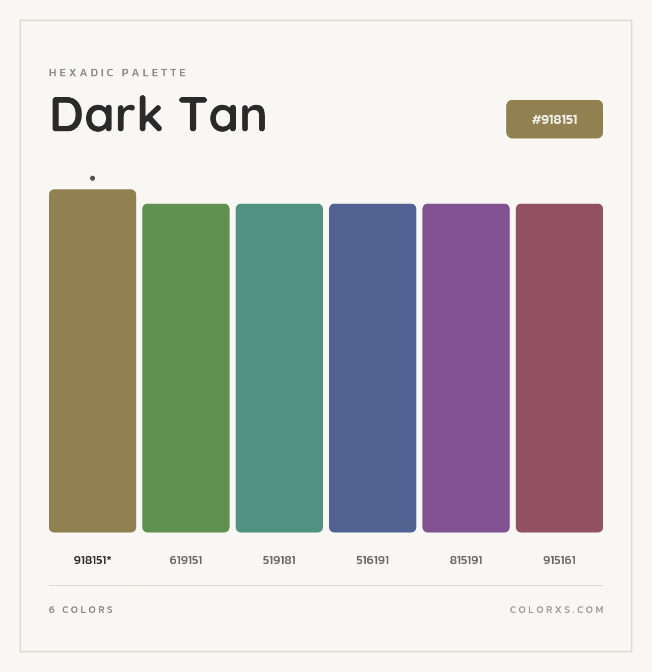 Dark Tan - Hexadic Color Palette